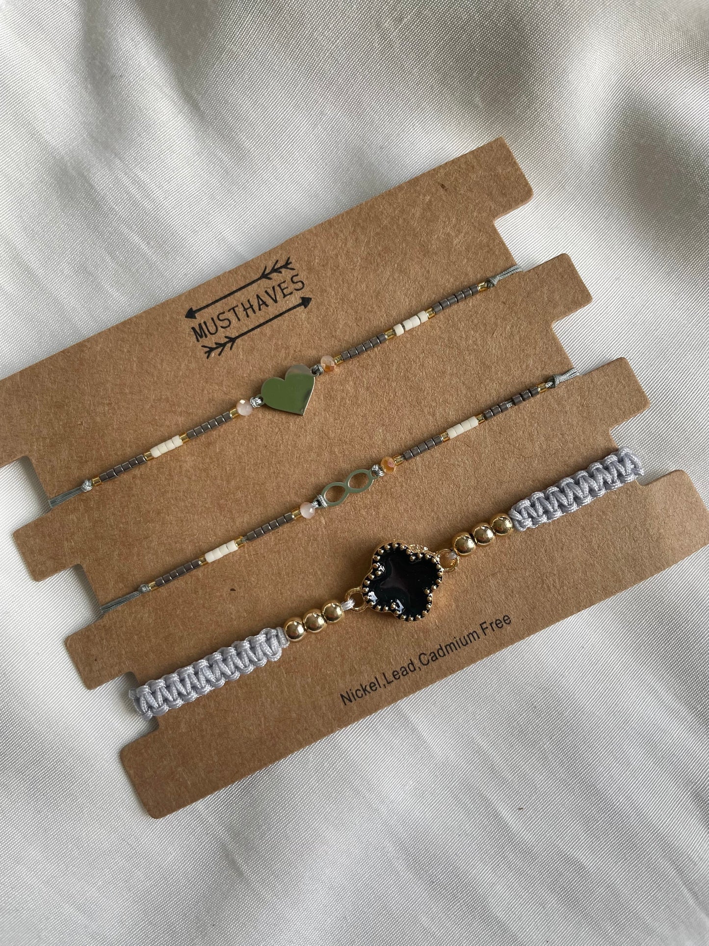 Armbandset Herz Kleeblatt Forever Silber
