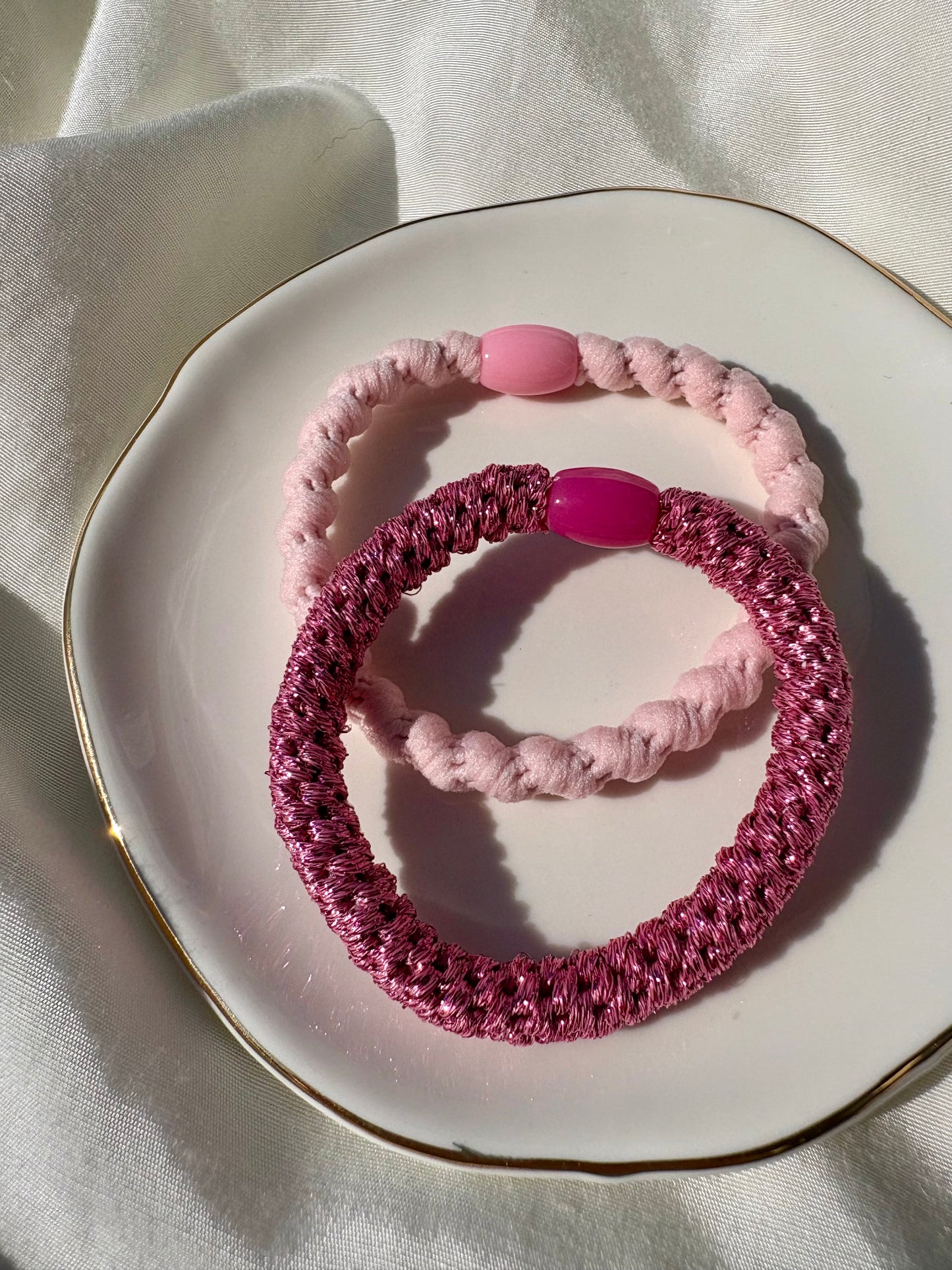 Haargummi Kneeki Set Rosa