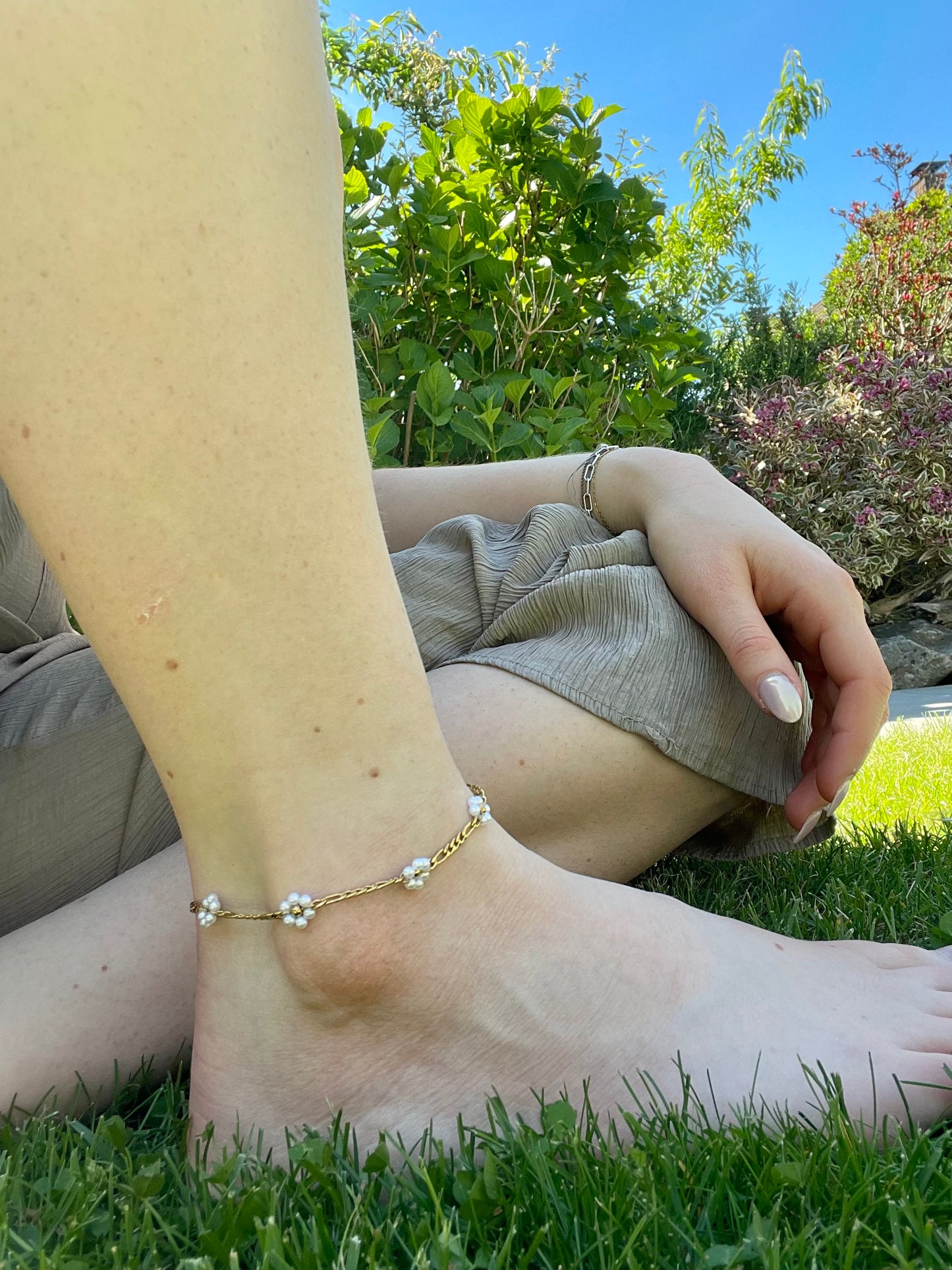 Edelstahl Fußkettchen Daisy small Chain