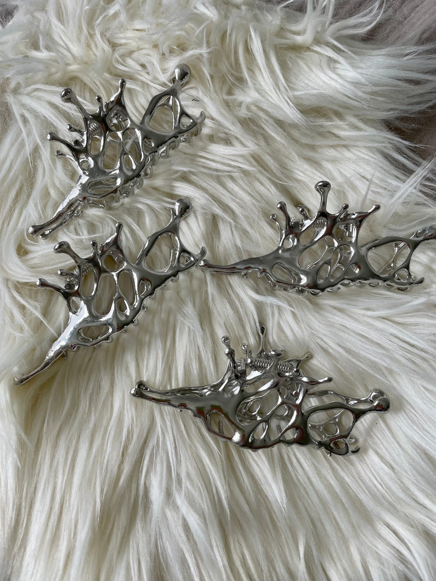 Haarspange Silber Metall Space