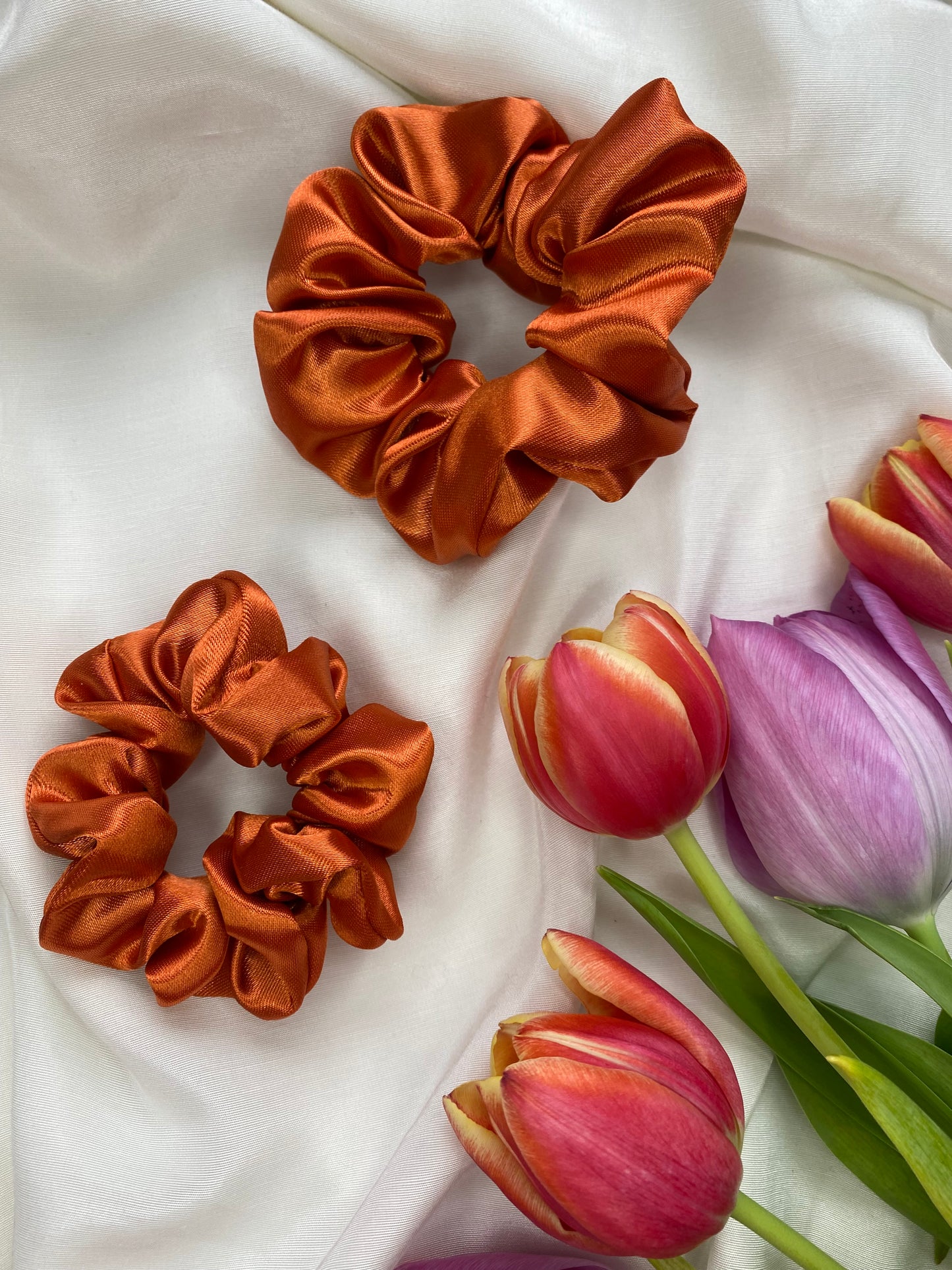 Scrunchie Orange Satin