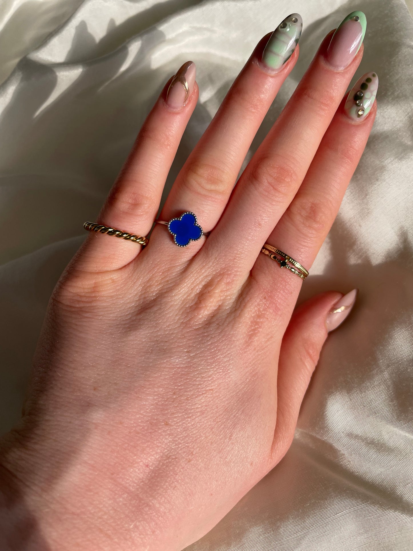 Edelstahl Ring Clovers