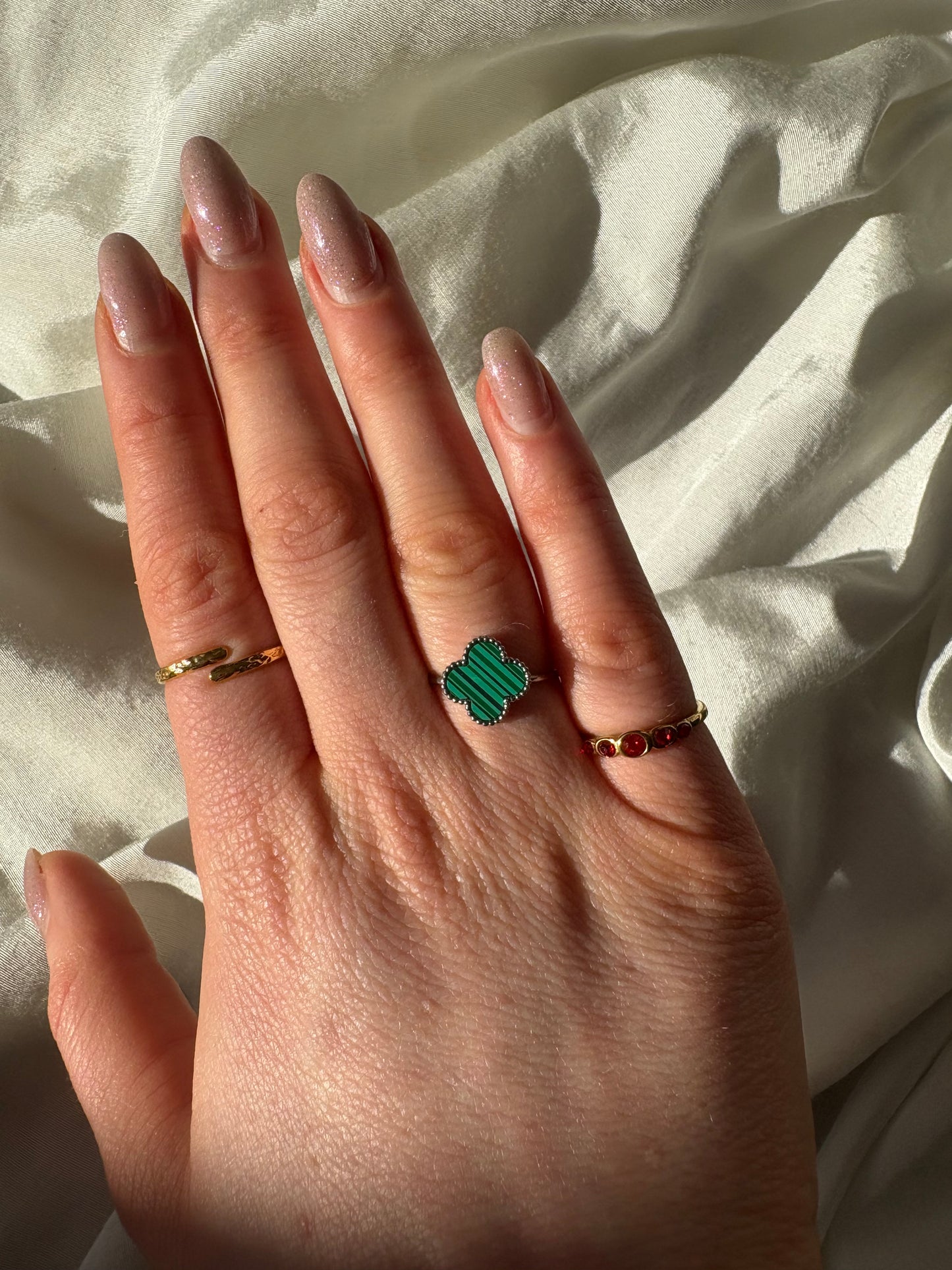 Edelstahl Ring Clovers