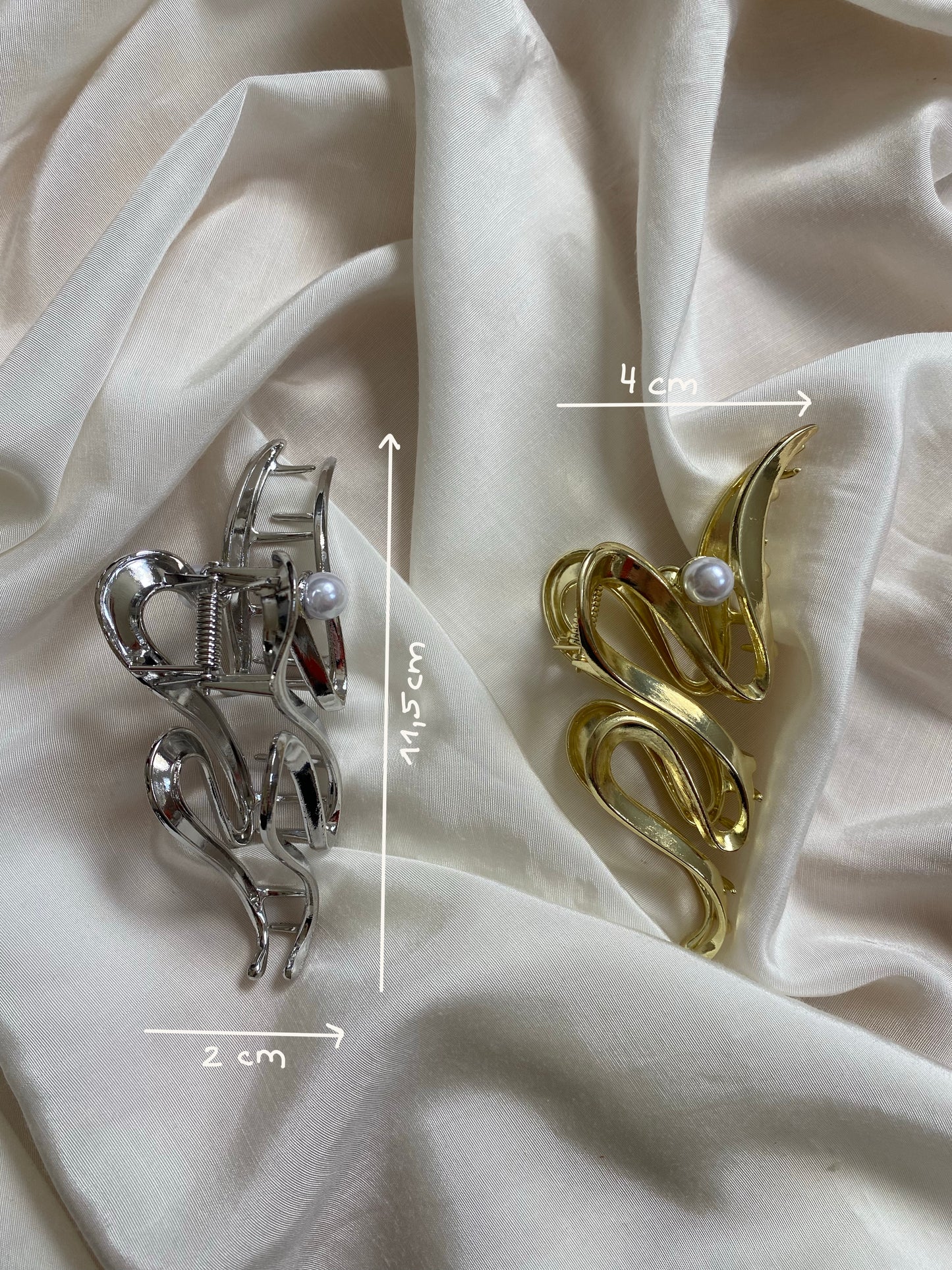 Haarspange Abstrakt Metall Silber & Gold