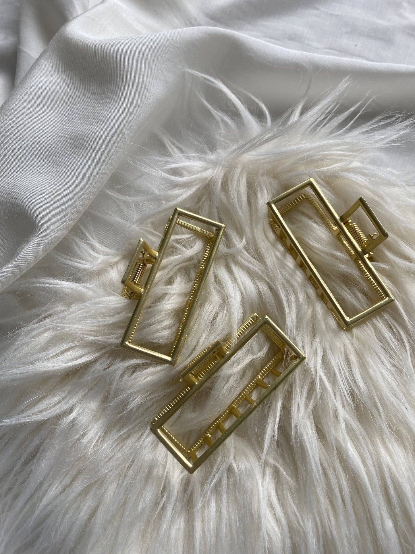 Haarspange Gold Metall Eckig