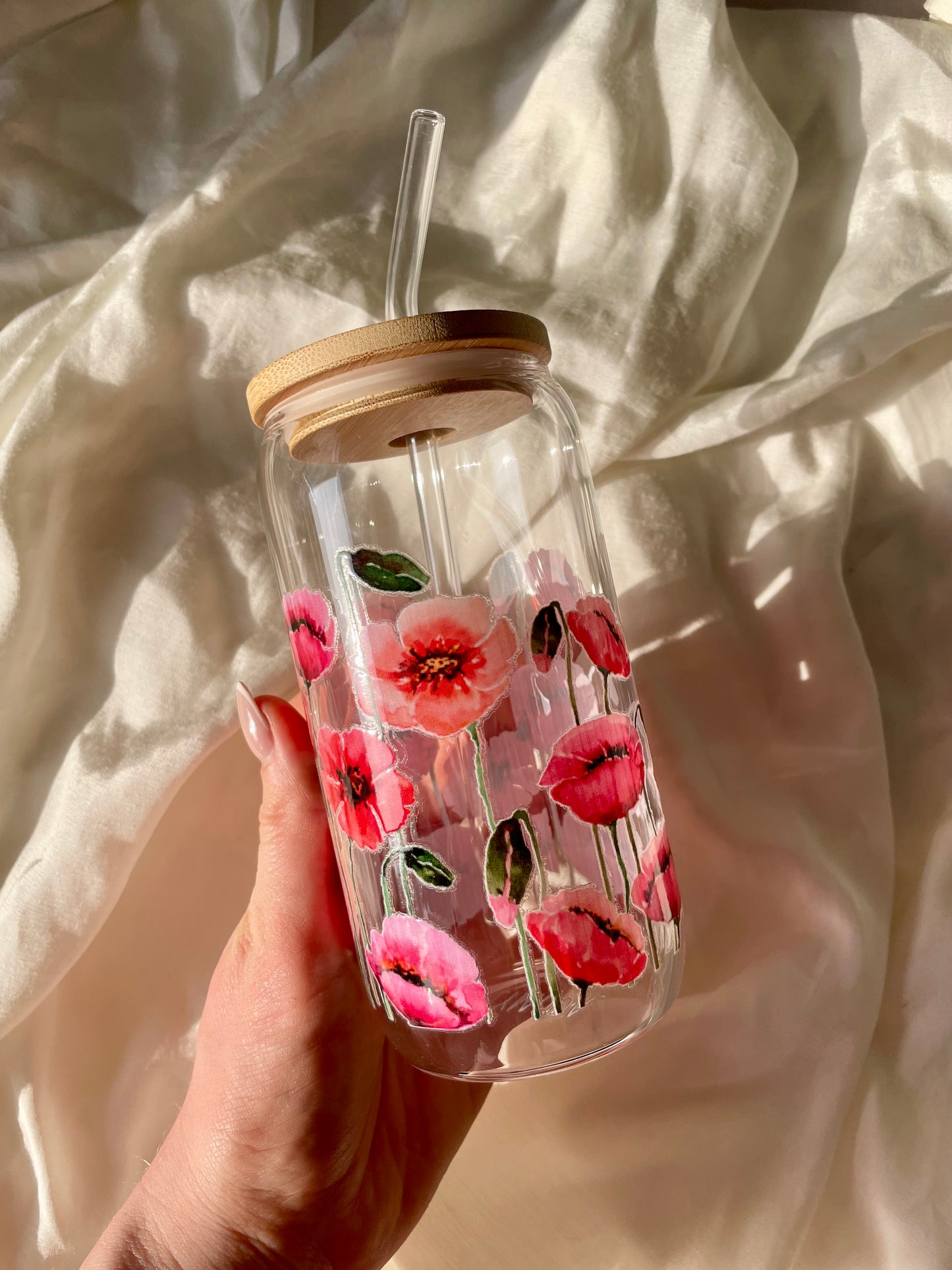 Mohnblumen Glas
