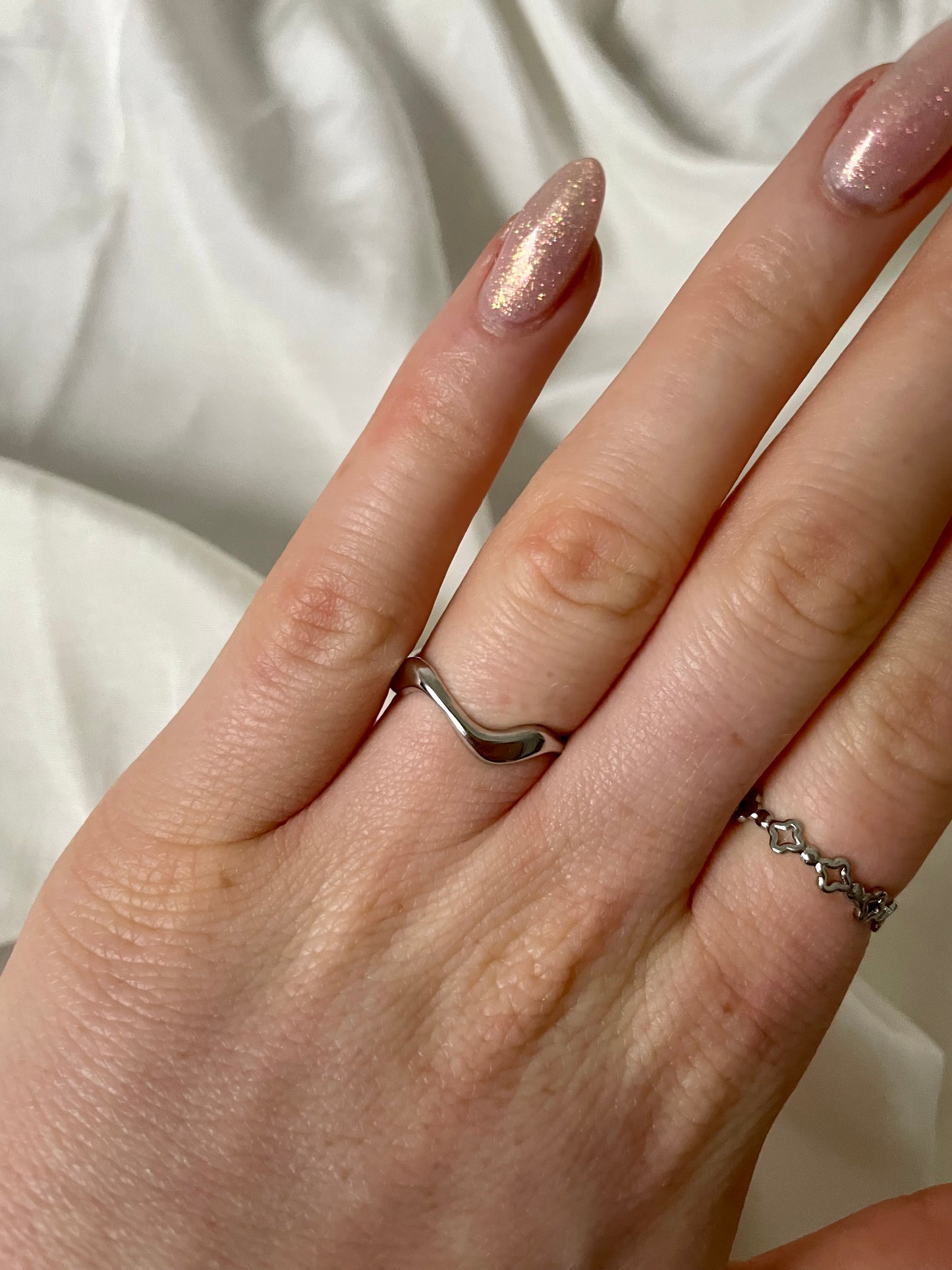 Edelstahl Ring Wave