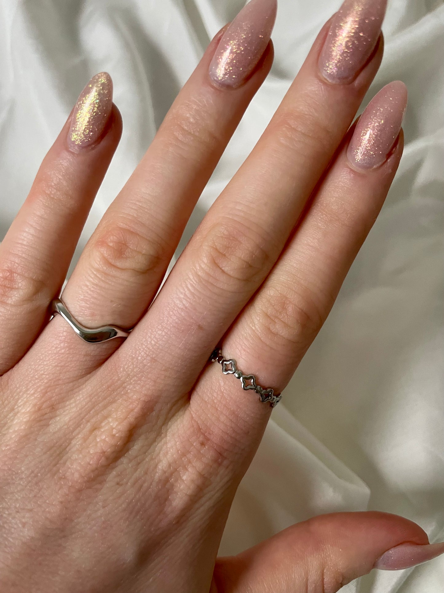 Edelstahl Ring Clovers