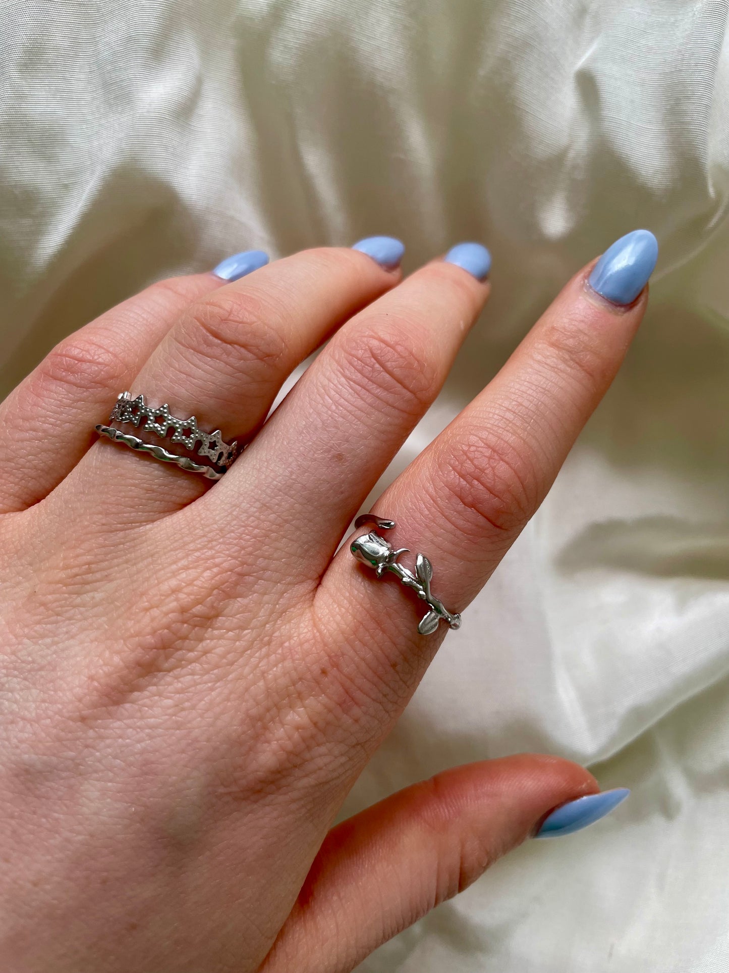 Edelstahl Ring Rose