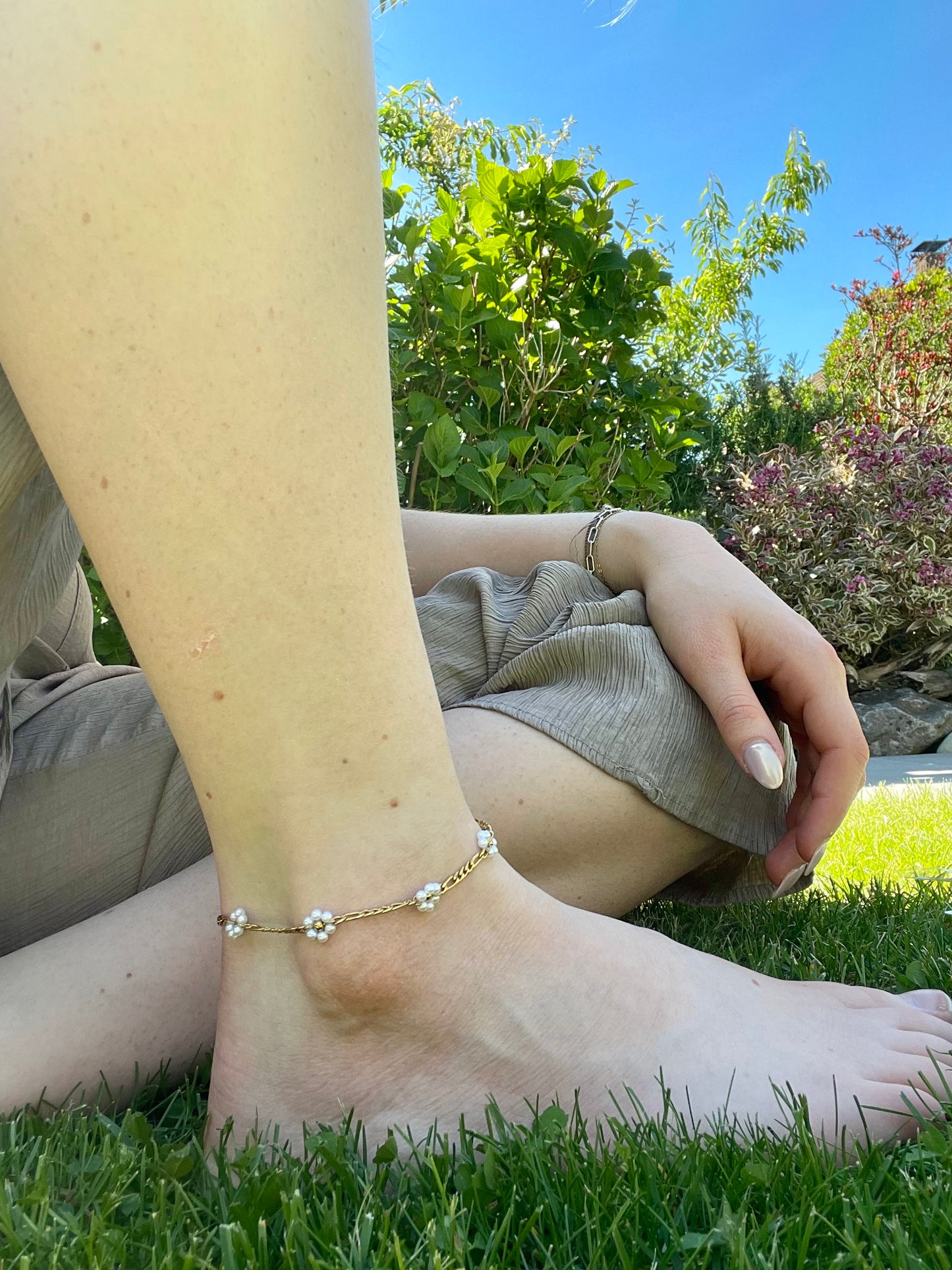 Edelstahl Fußkettchen Daisy small Chain