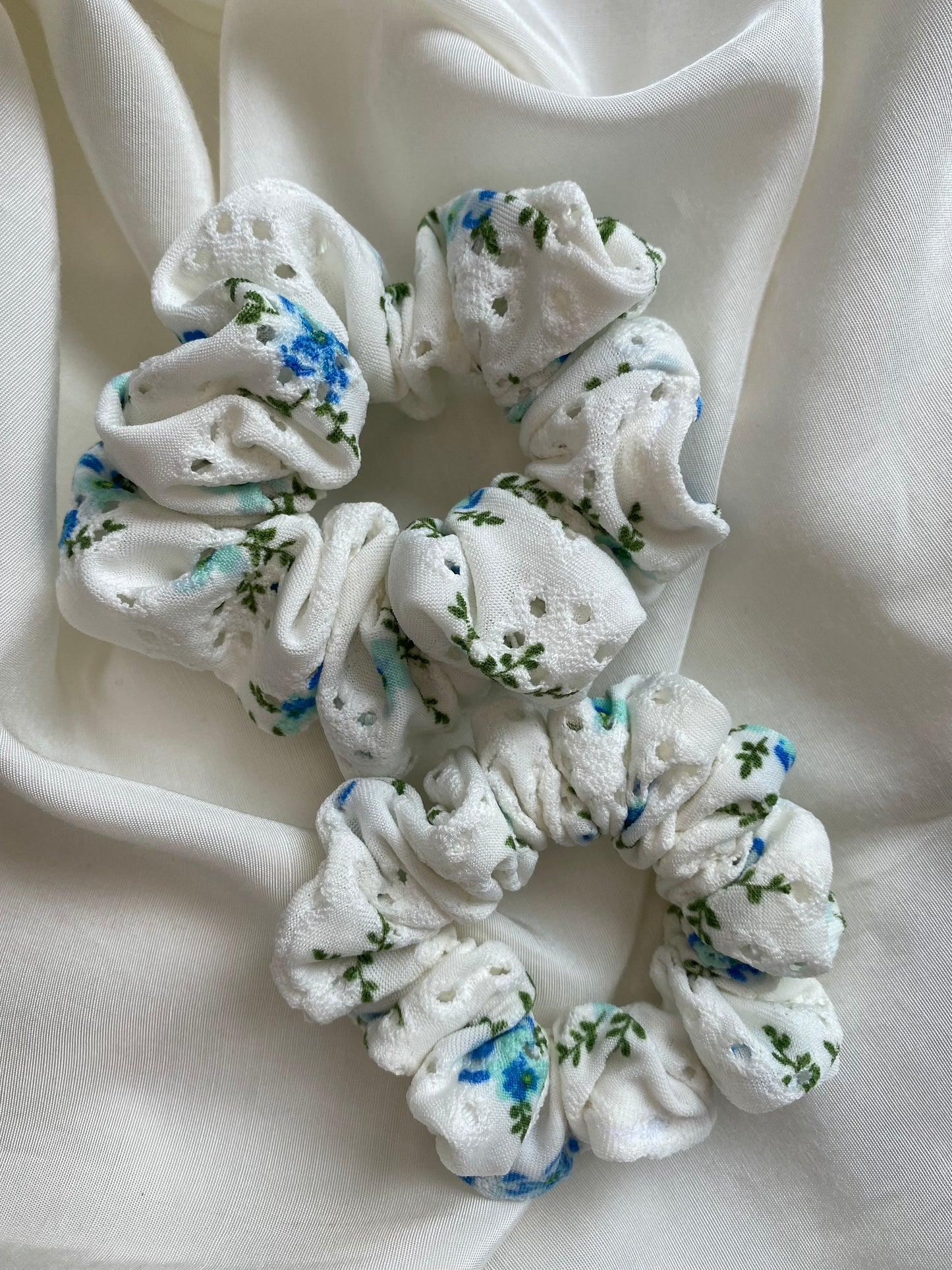 Scrunchie Set Blau Frühling