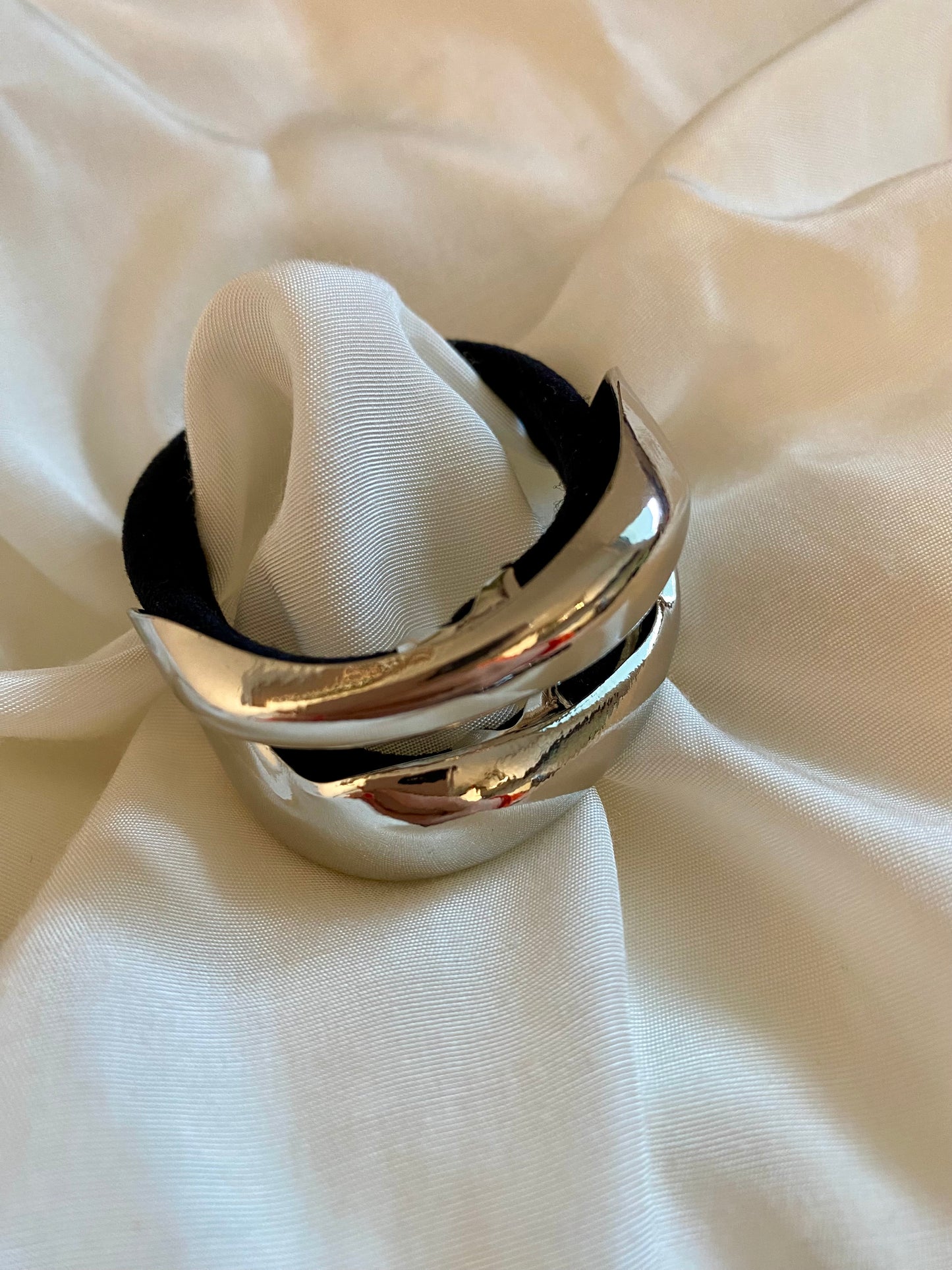 Haargummi Silber & Gold Metall