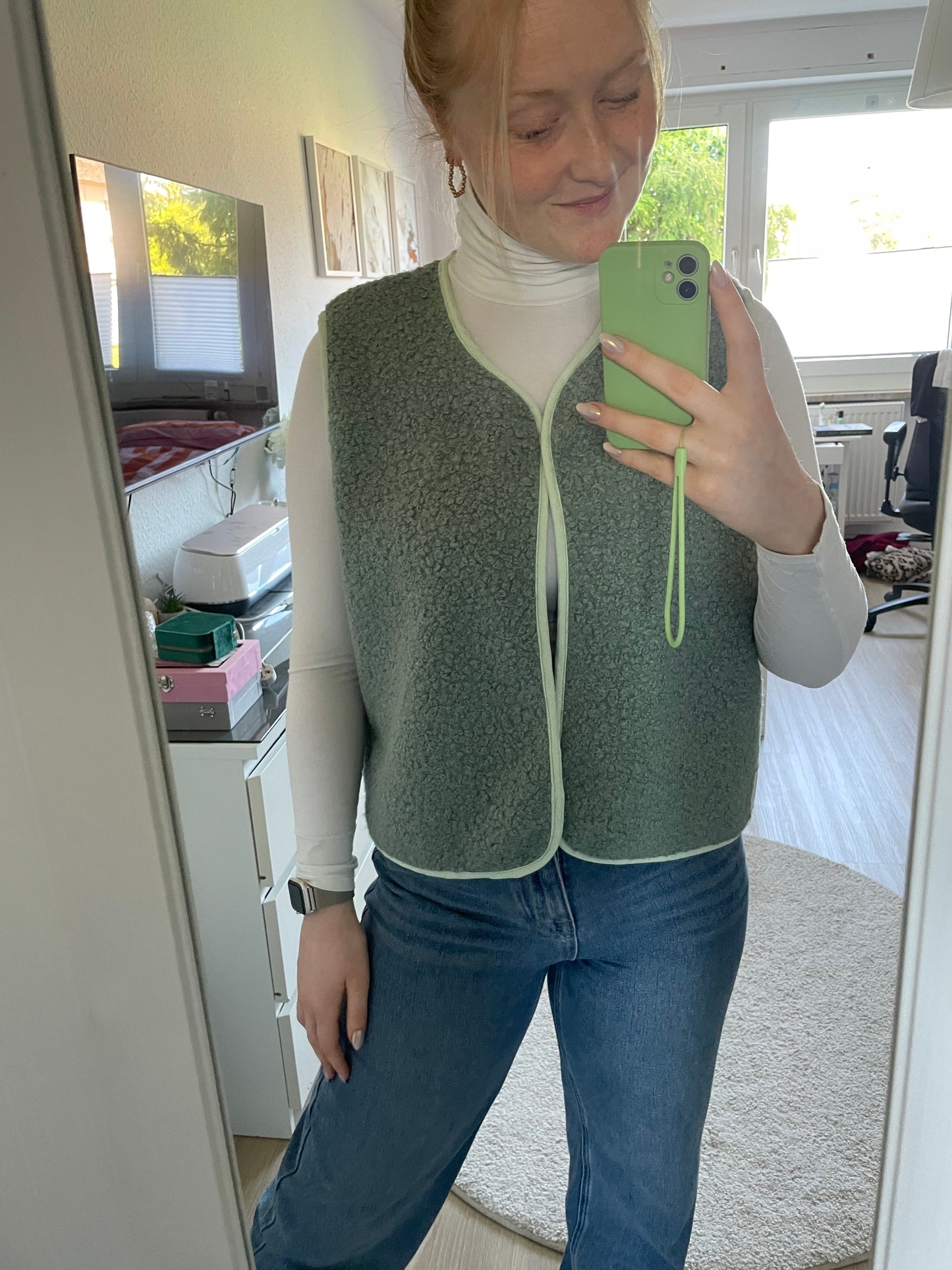 Handmade Weste Türkis + Mint