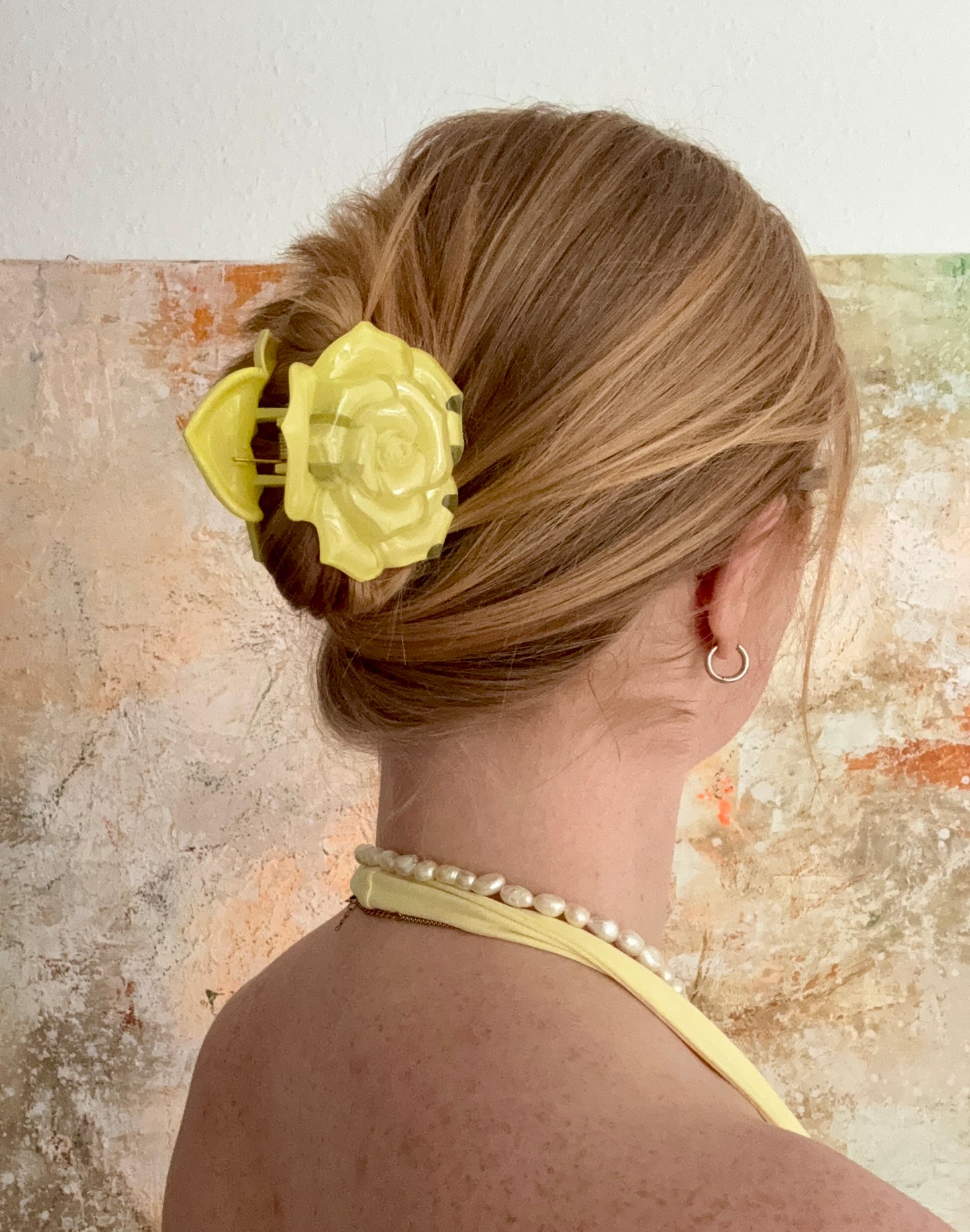 Blumen Haarspange Butteryellow