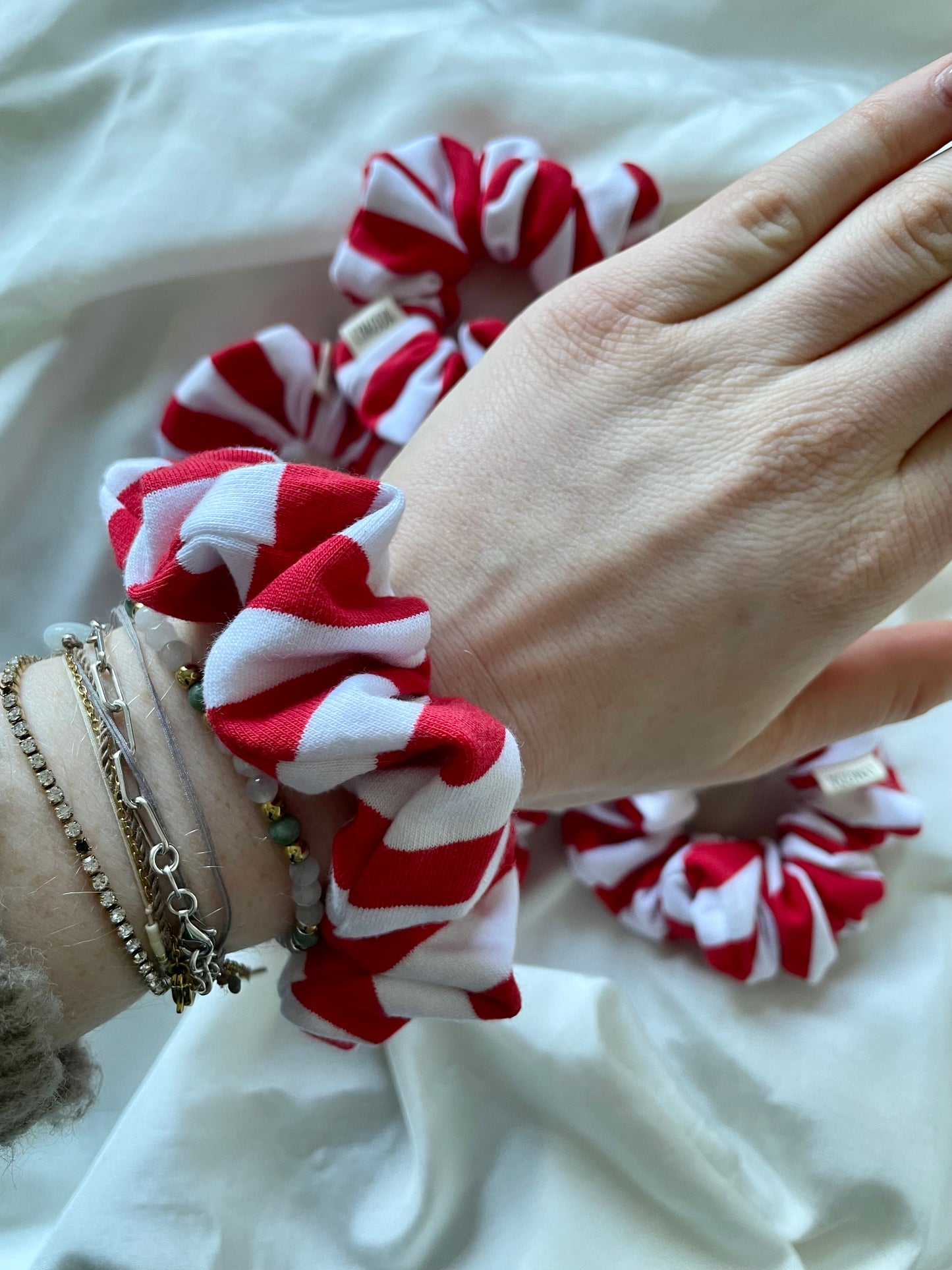 Scrunchie Rot Weiß Karneval
