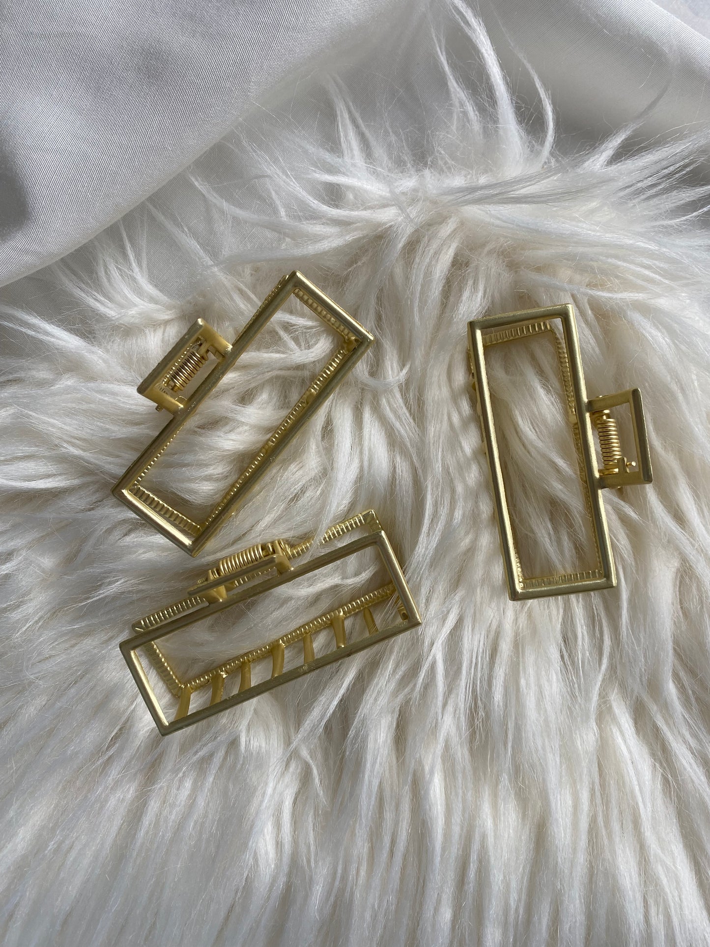 Haarspange Gold Metall Eckig
