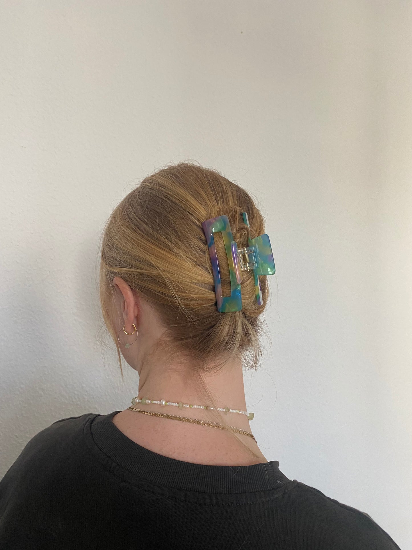 Haarspange Mittel Bunt Grün Blau Altrosa