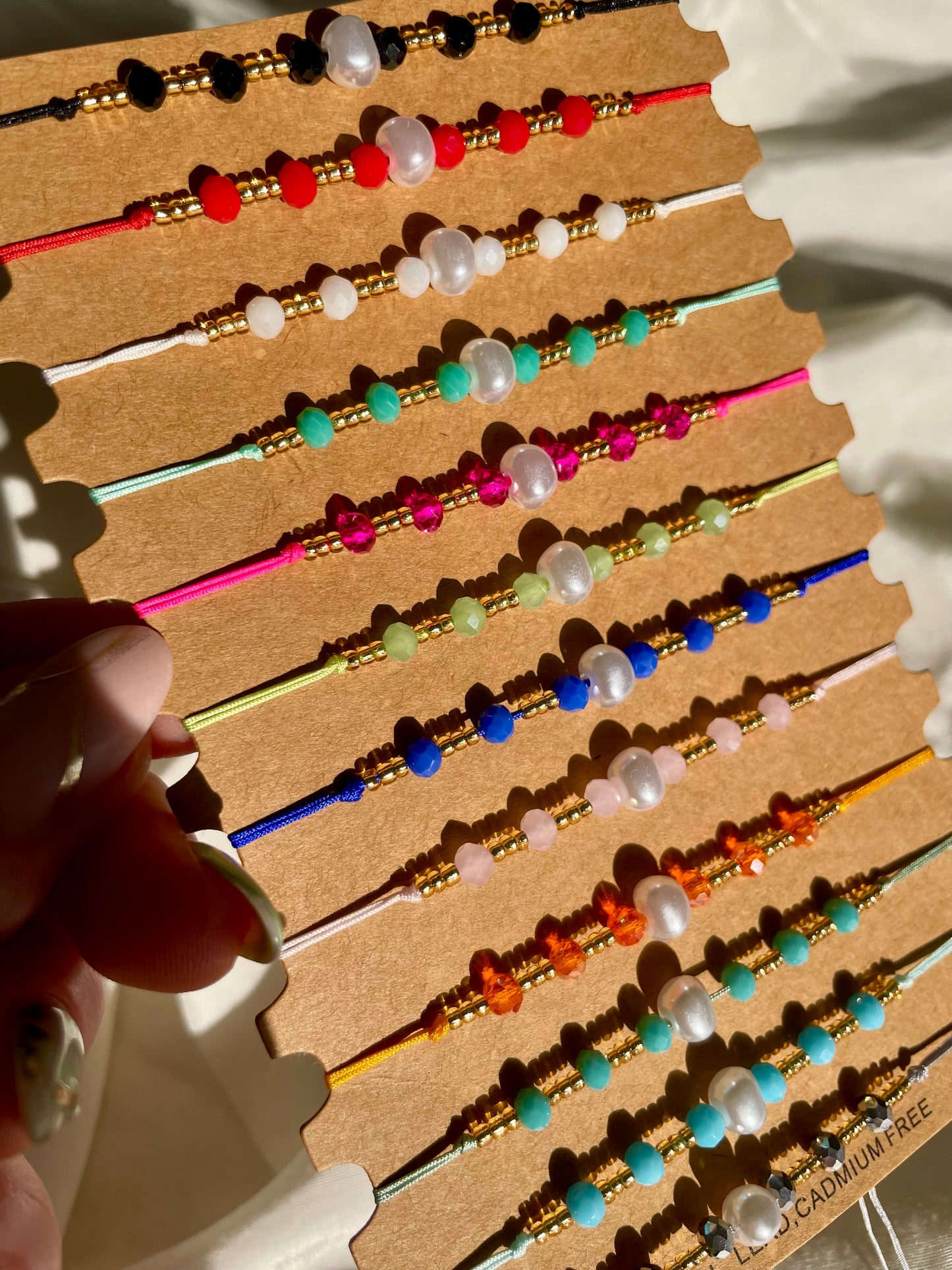 Dünnes Perlen Armband & Fußkettchen