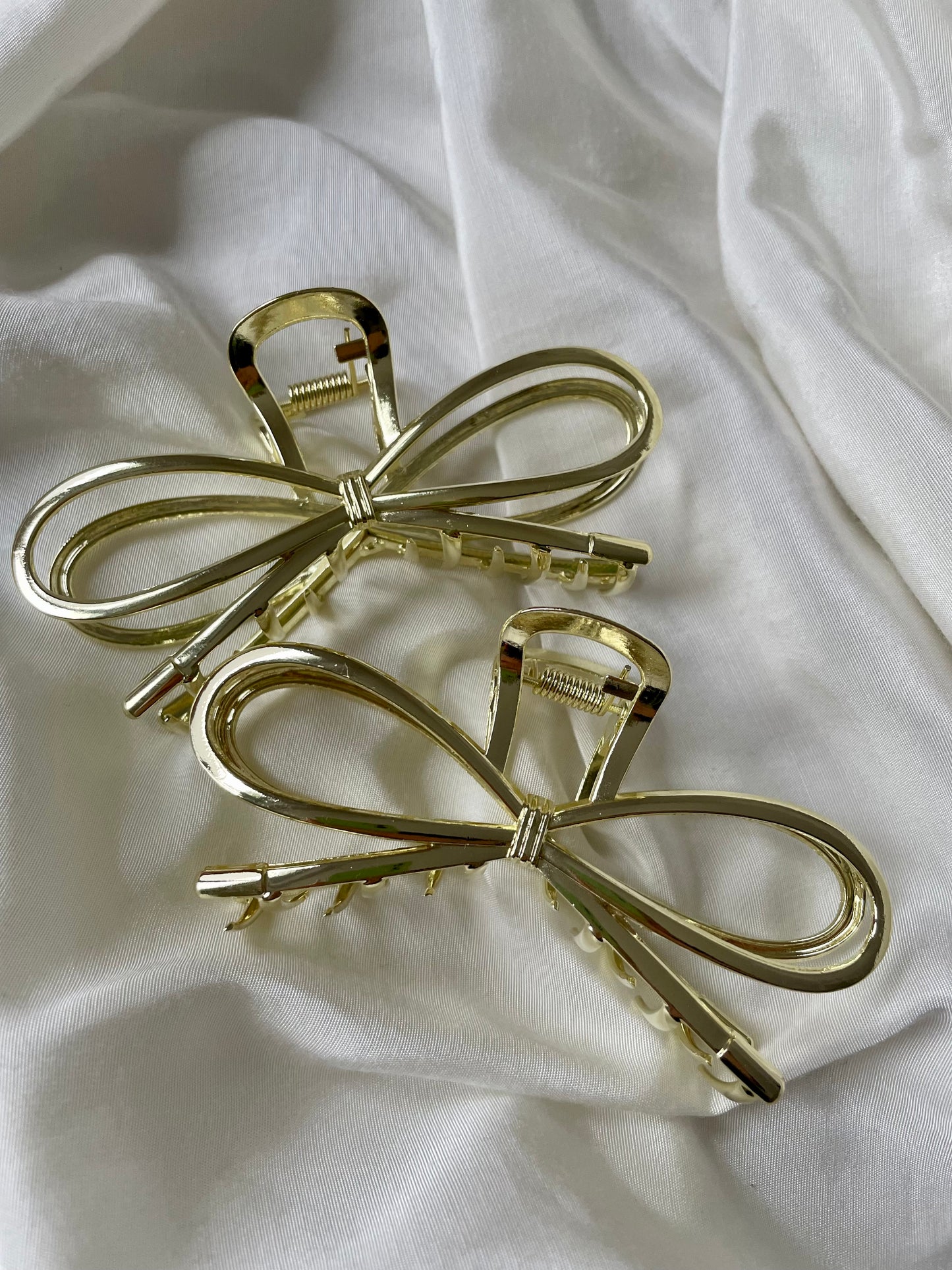Haarspange Metall Schleife Gold