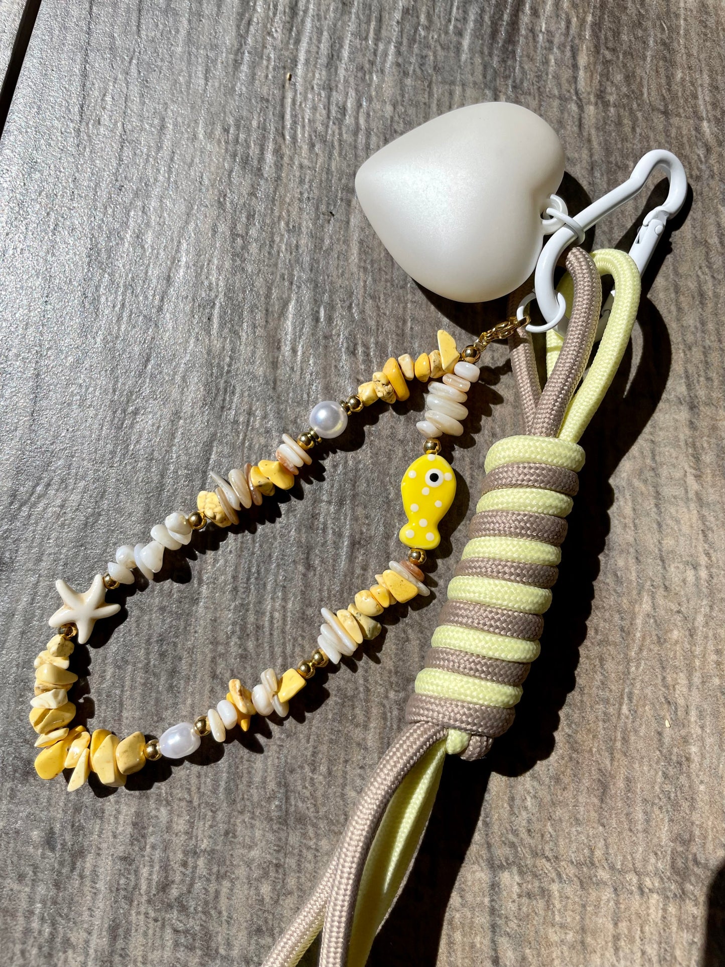 Keychain Taschenanhänger Love & Fish Gelb
