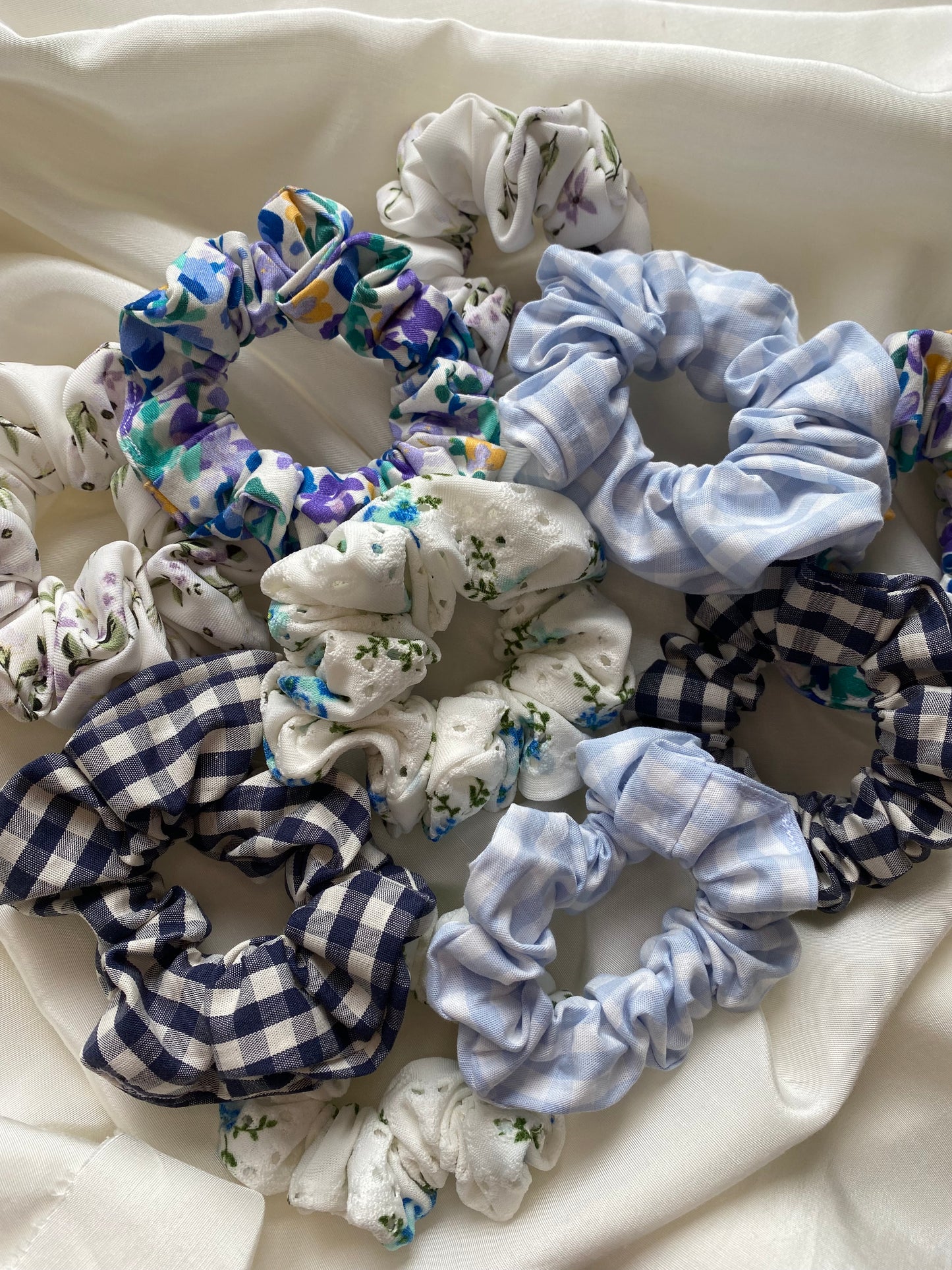 Scrunchie Set Blau Frühling