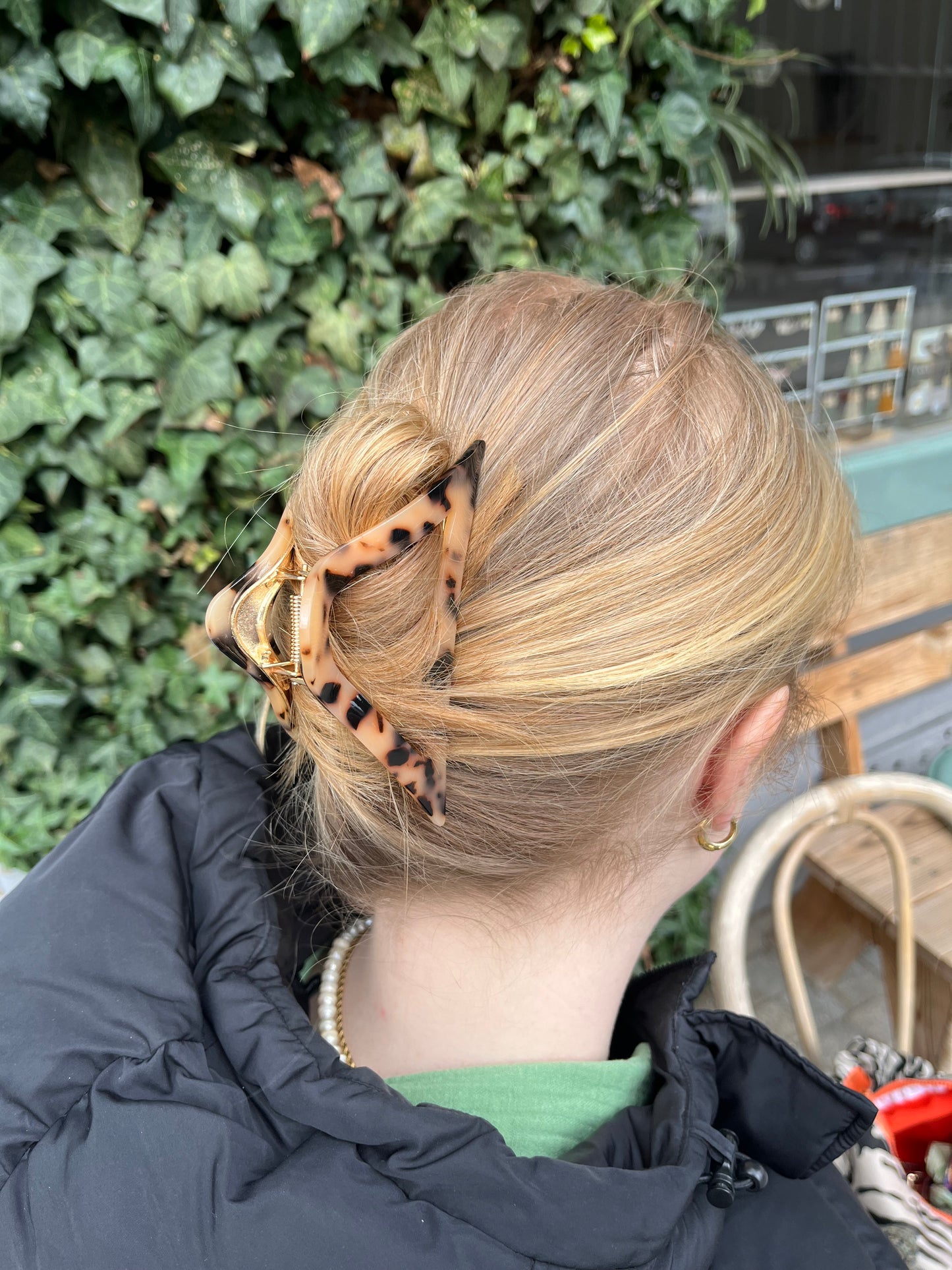 Haarspange dreieckig Metall Gold