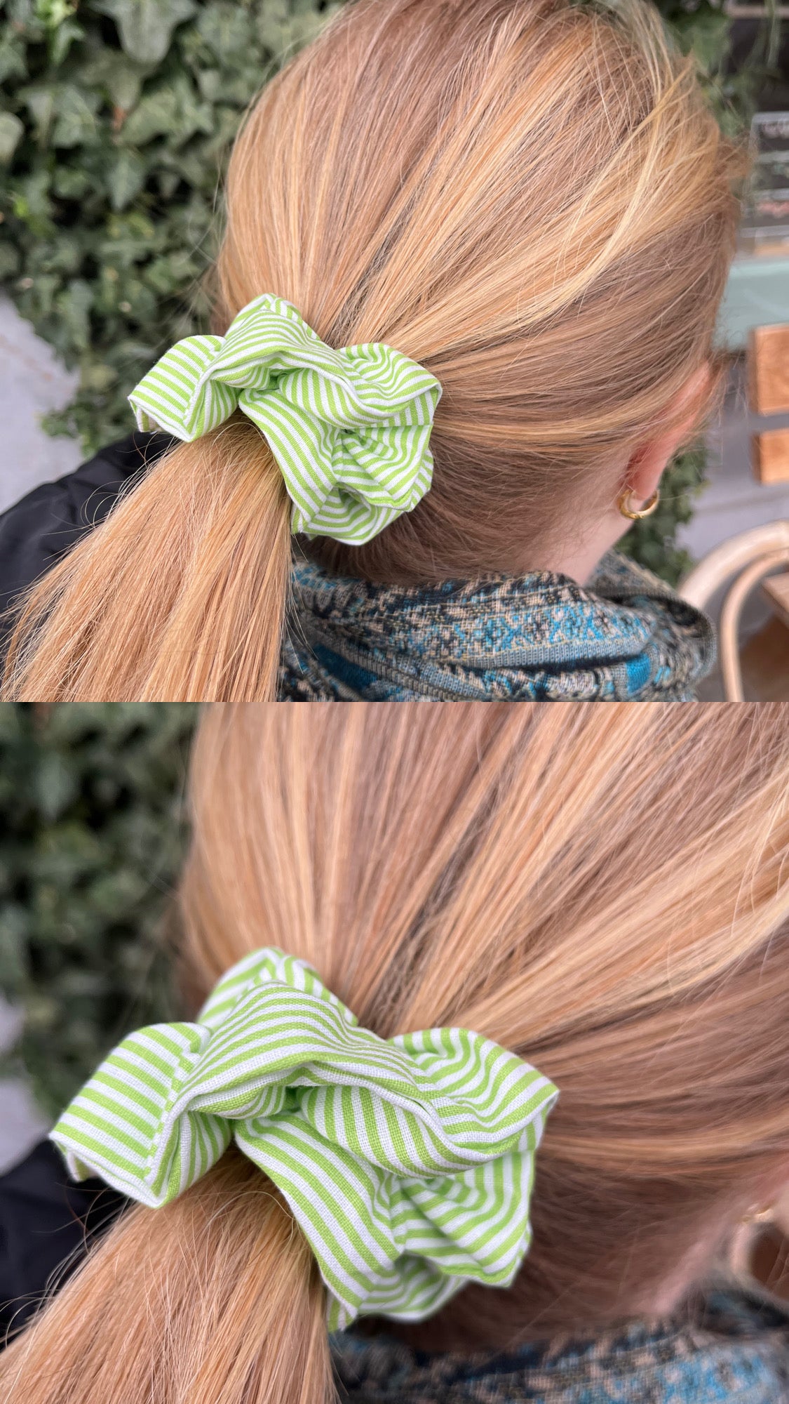 Scrunchie gestreift Pink Grün
