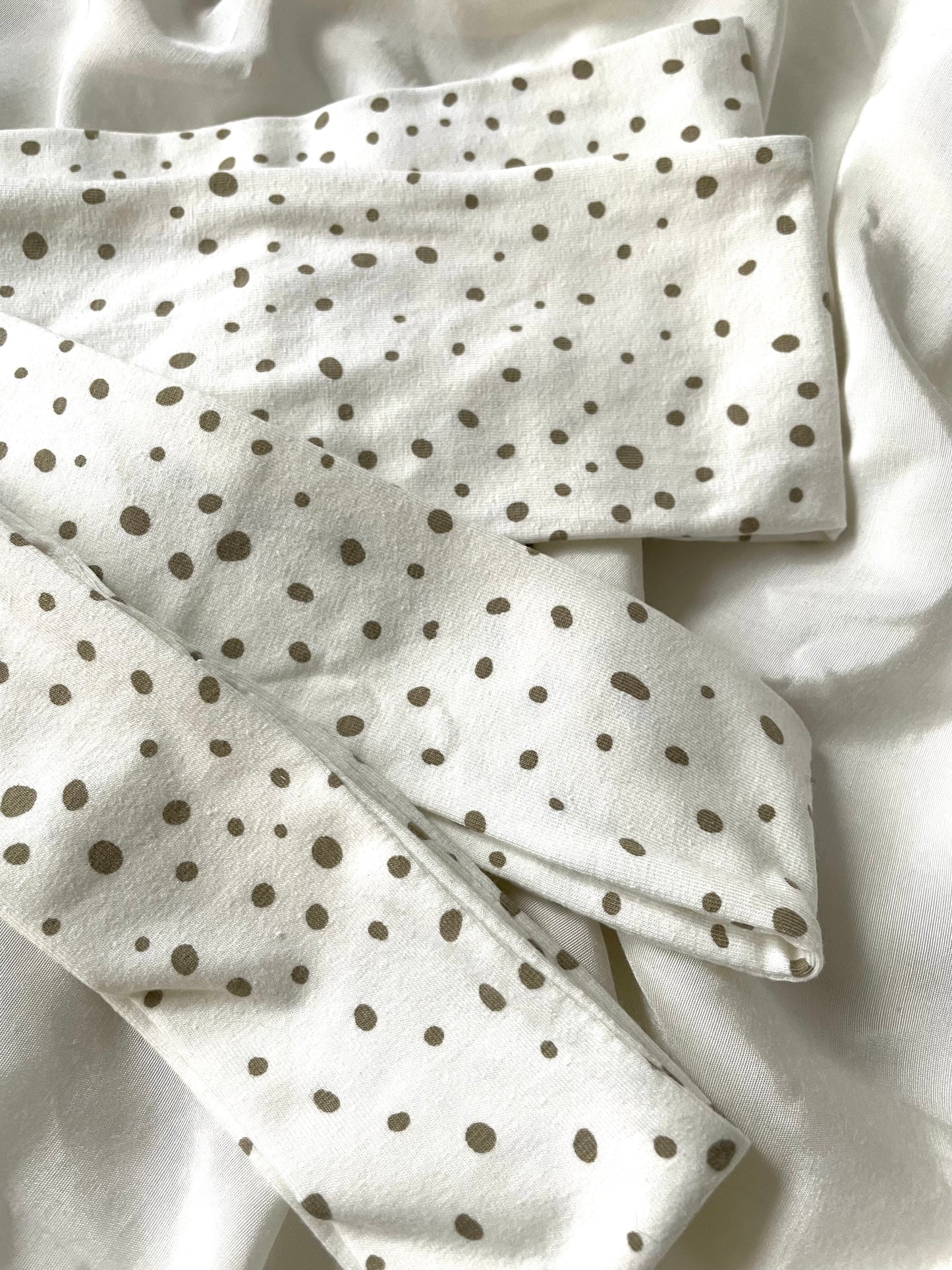 Haarband Weiß Beige Punkte