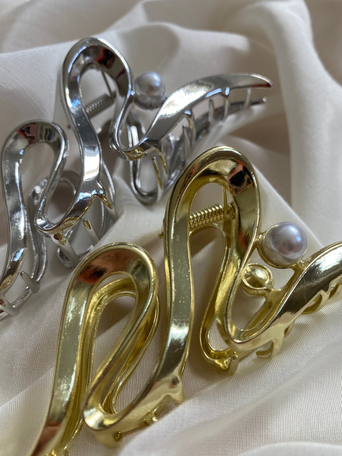 Haarspange Abstrakt Metall Silber & Gold