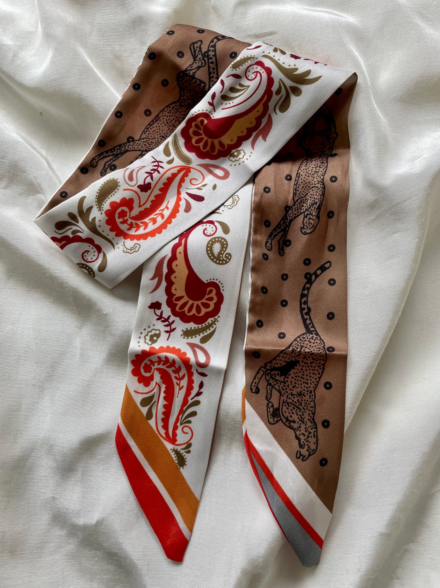 Haarschal Haarband Oriental Orange Braun