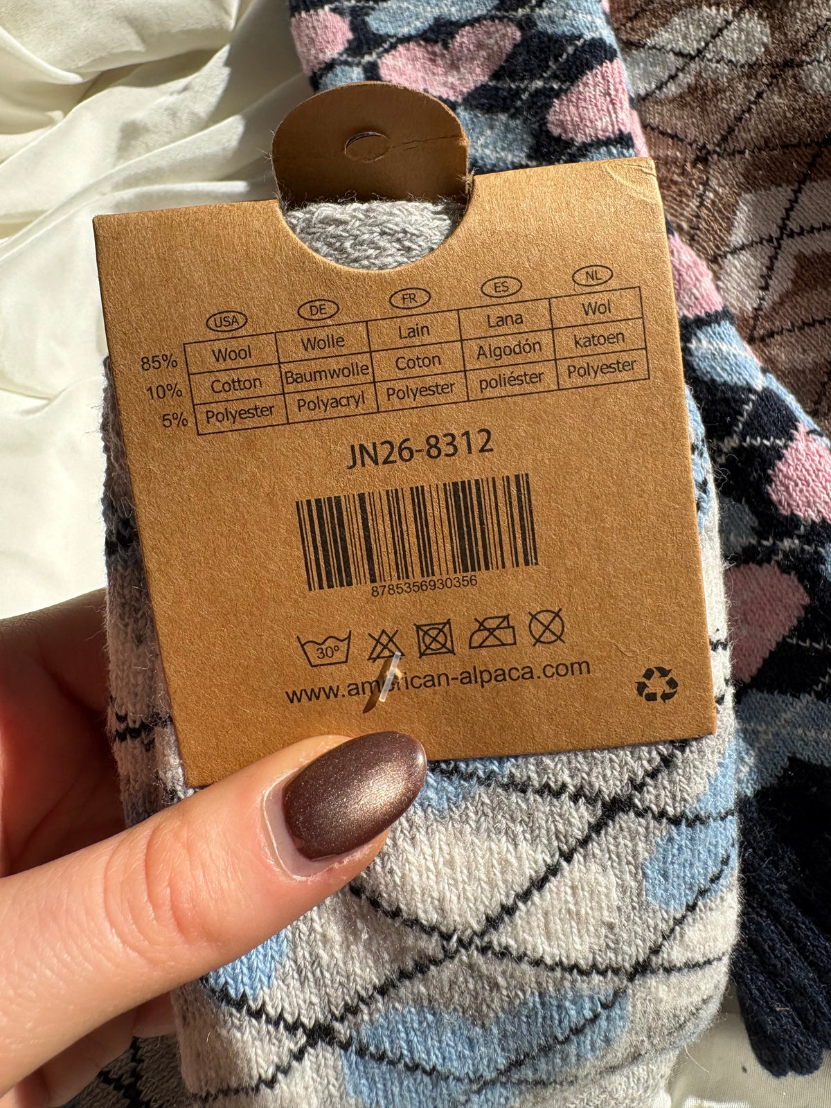 Alpaka Socken Karo Herz