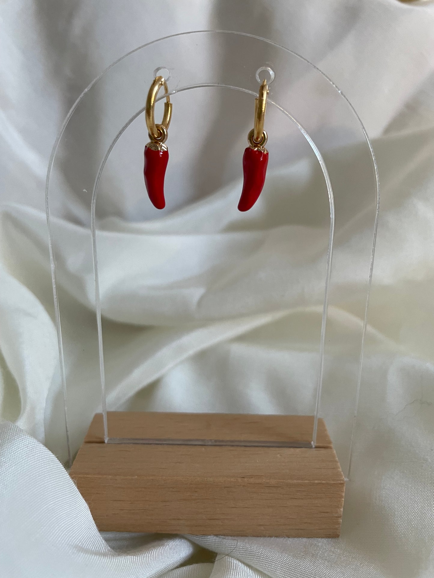 Edelstahl Ohrringe Creolen Chilli & Blume