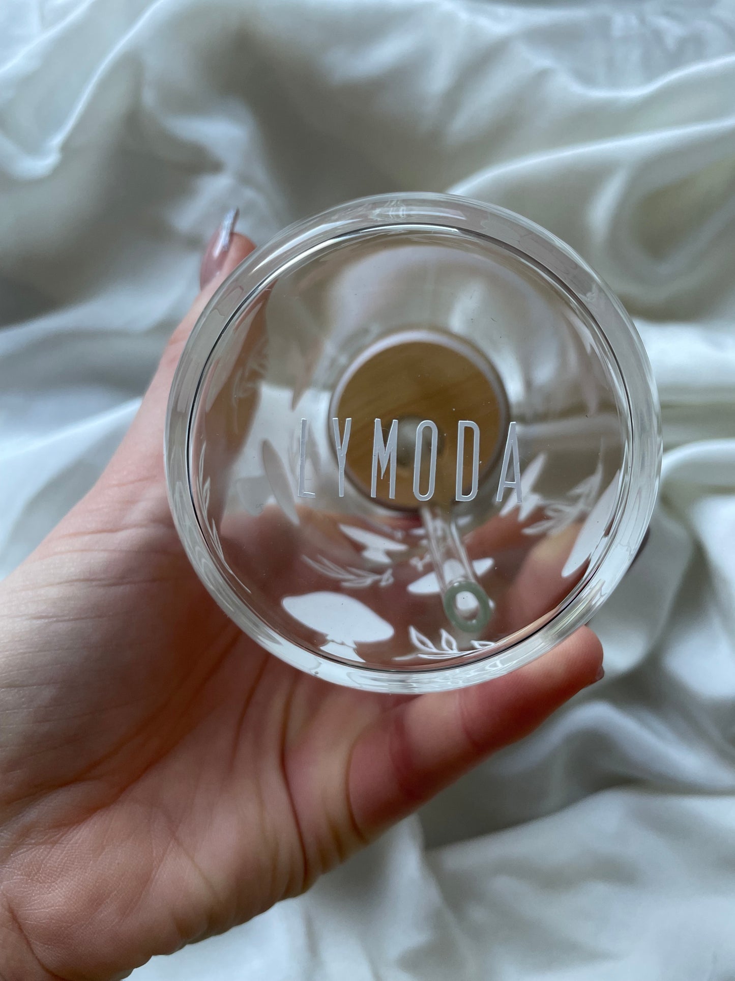 Pilze mit Blättern Glas