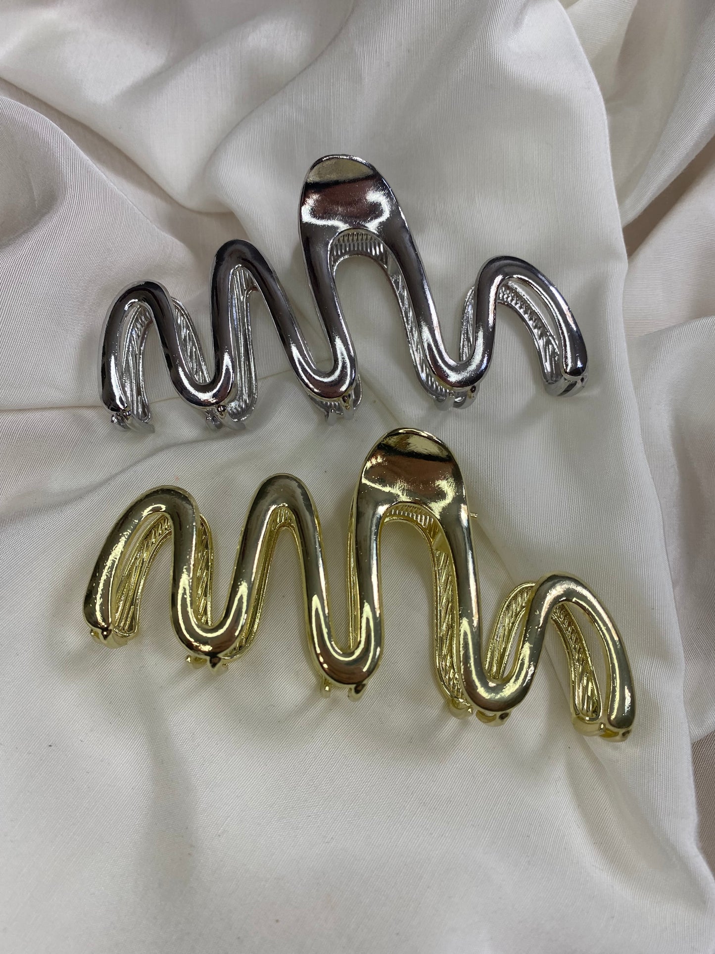 Haarspange Abstrakt Metall Silber & Gold