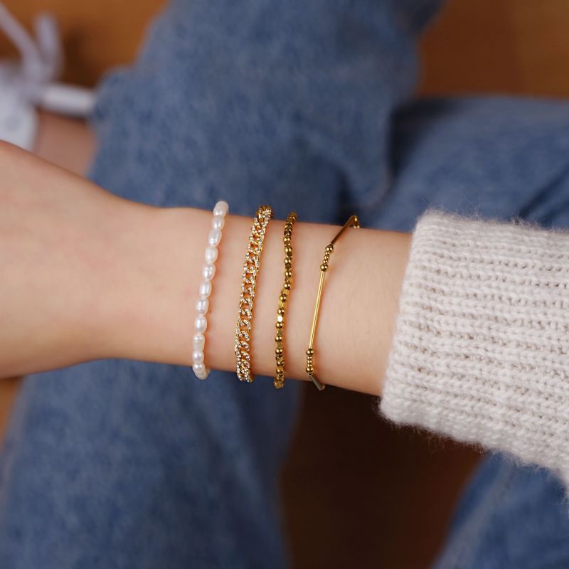 Edelstahl Armband Süßwasserperlen