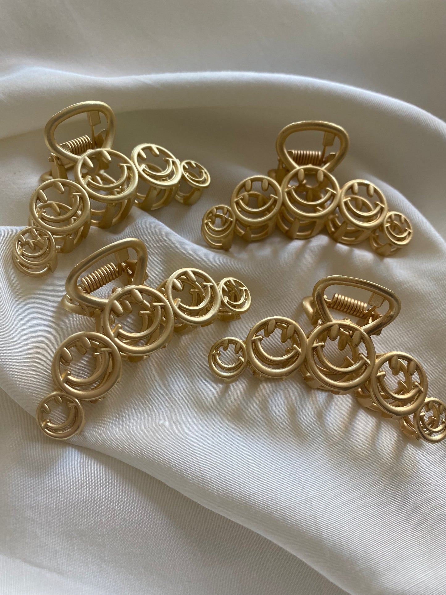 Haarspange Gold Smiley