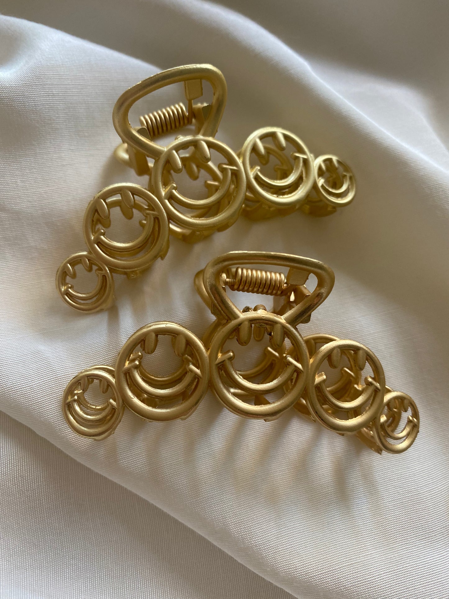 Haarspange Gold Smiley