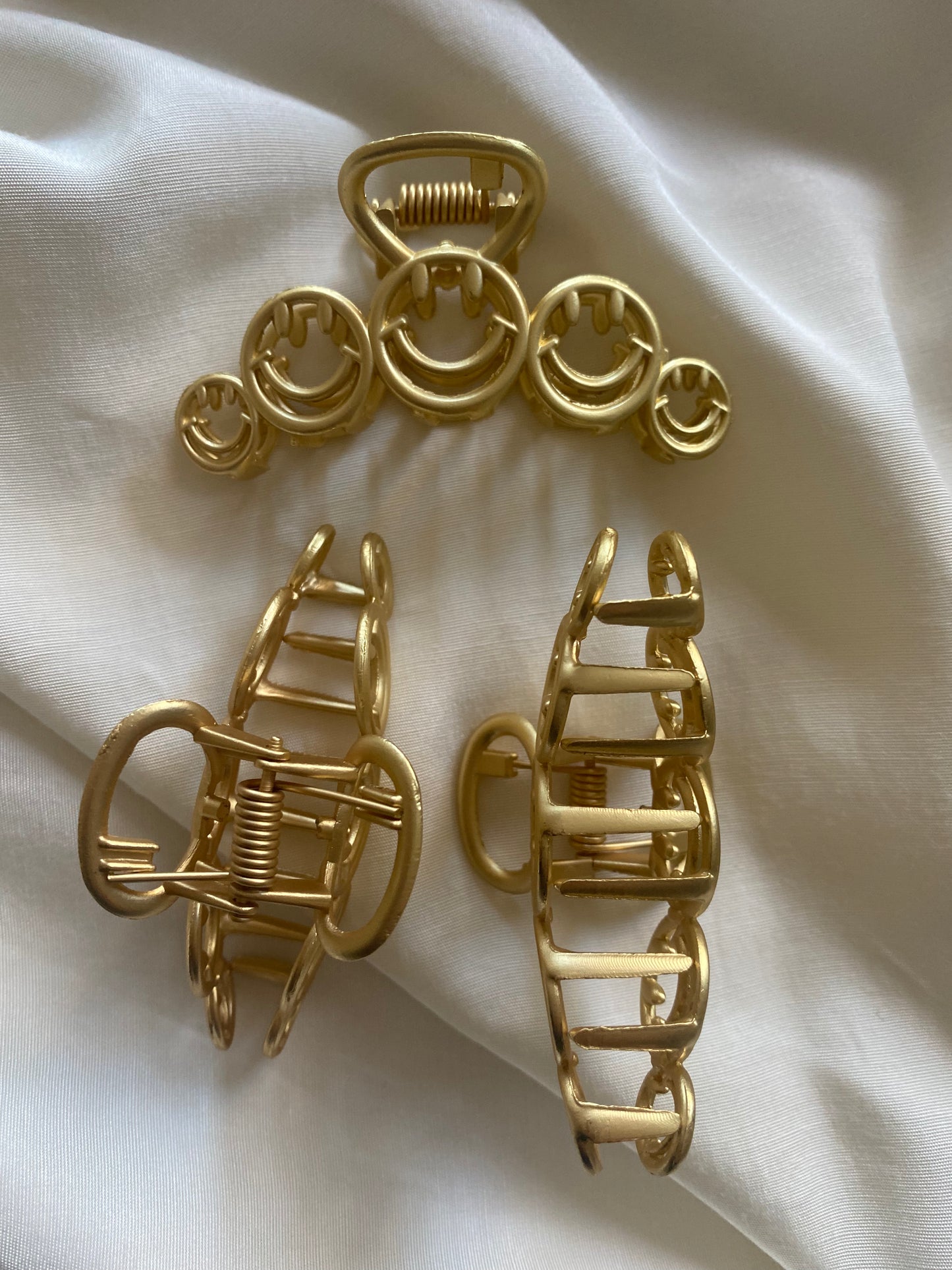 Haarspange Gold Smiley
