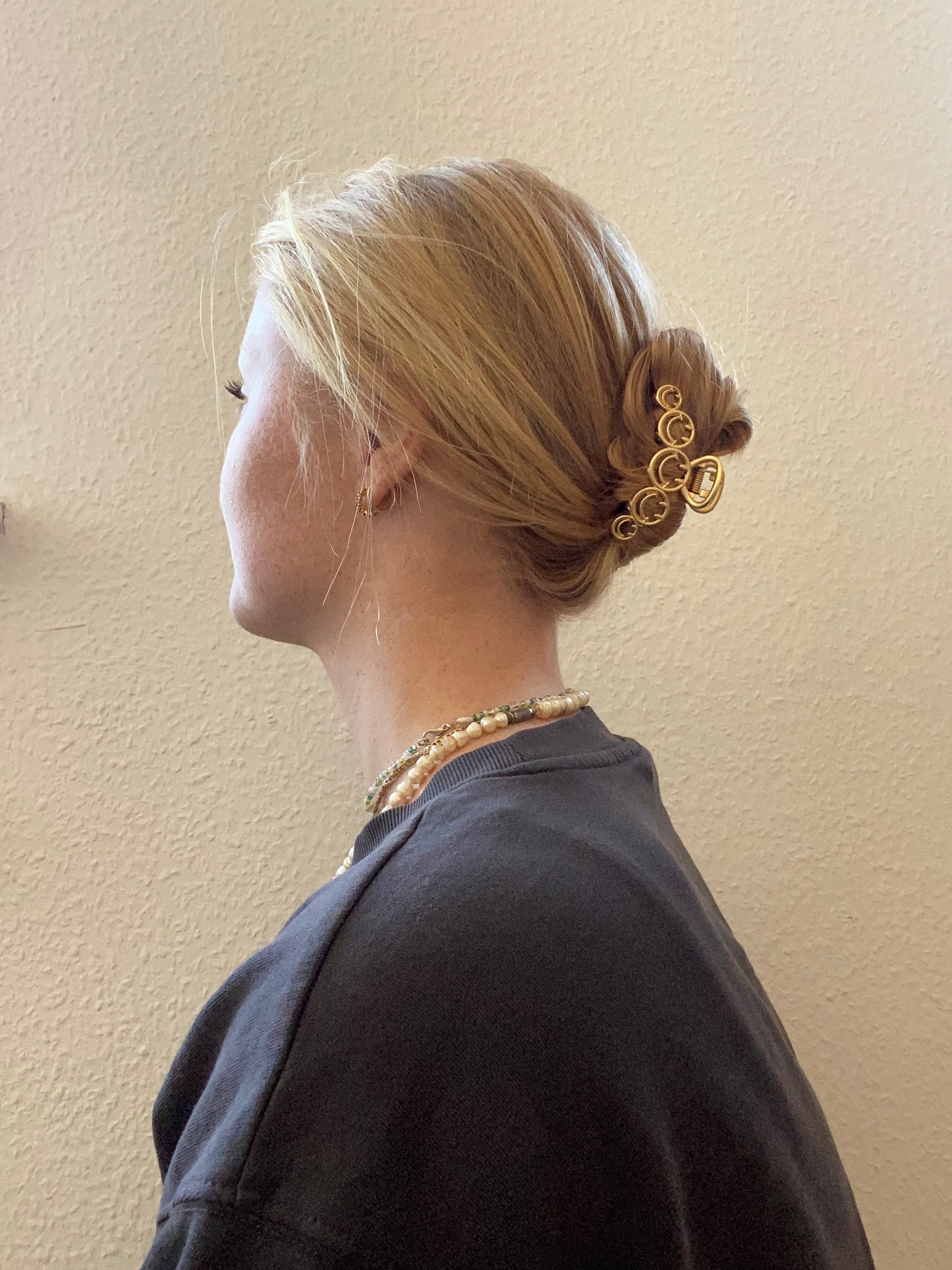 Haarspange Gold Smiley