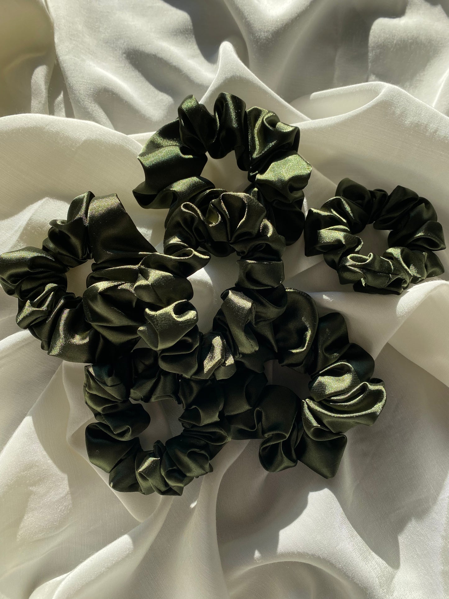 Scrunchie Dunkelgrün Satin