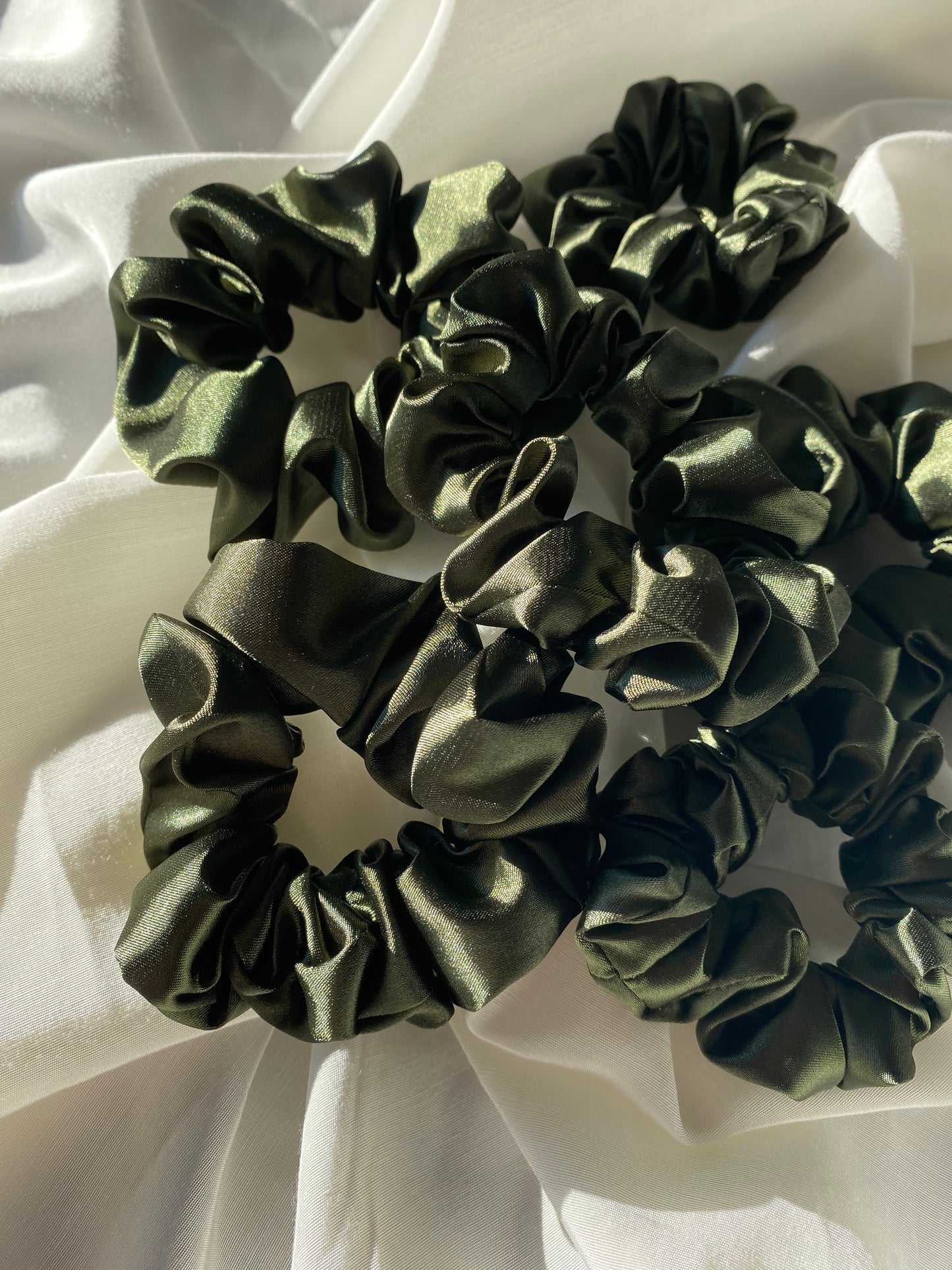 Scrunchie Dunkelgrün Satin