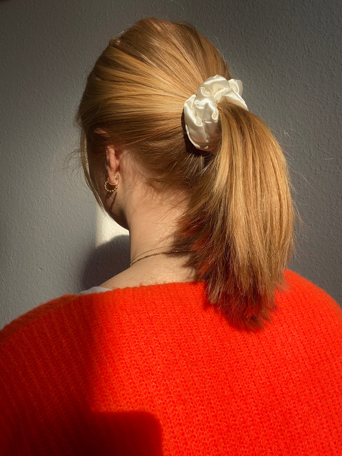 Scrunchie Weiß Satin