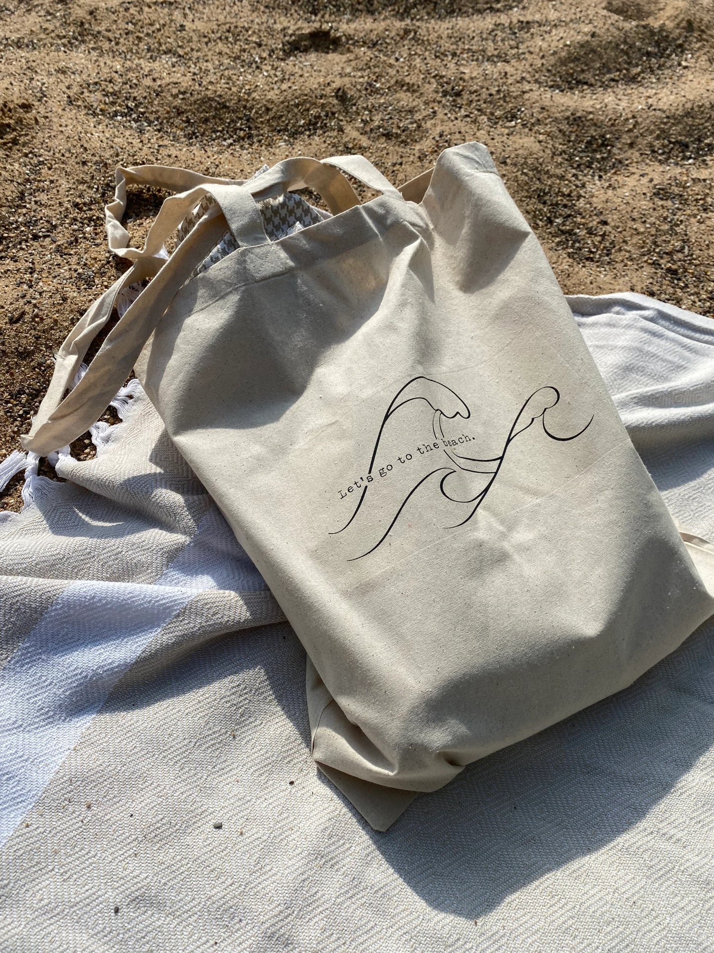 Jutebeutel Strandtasche "Let's go to the Beach"