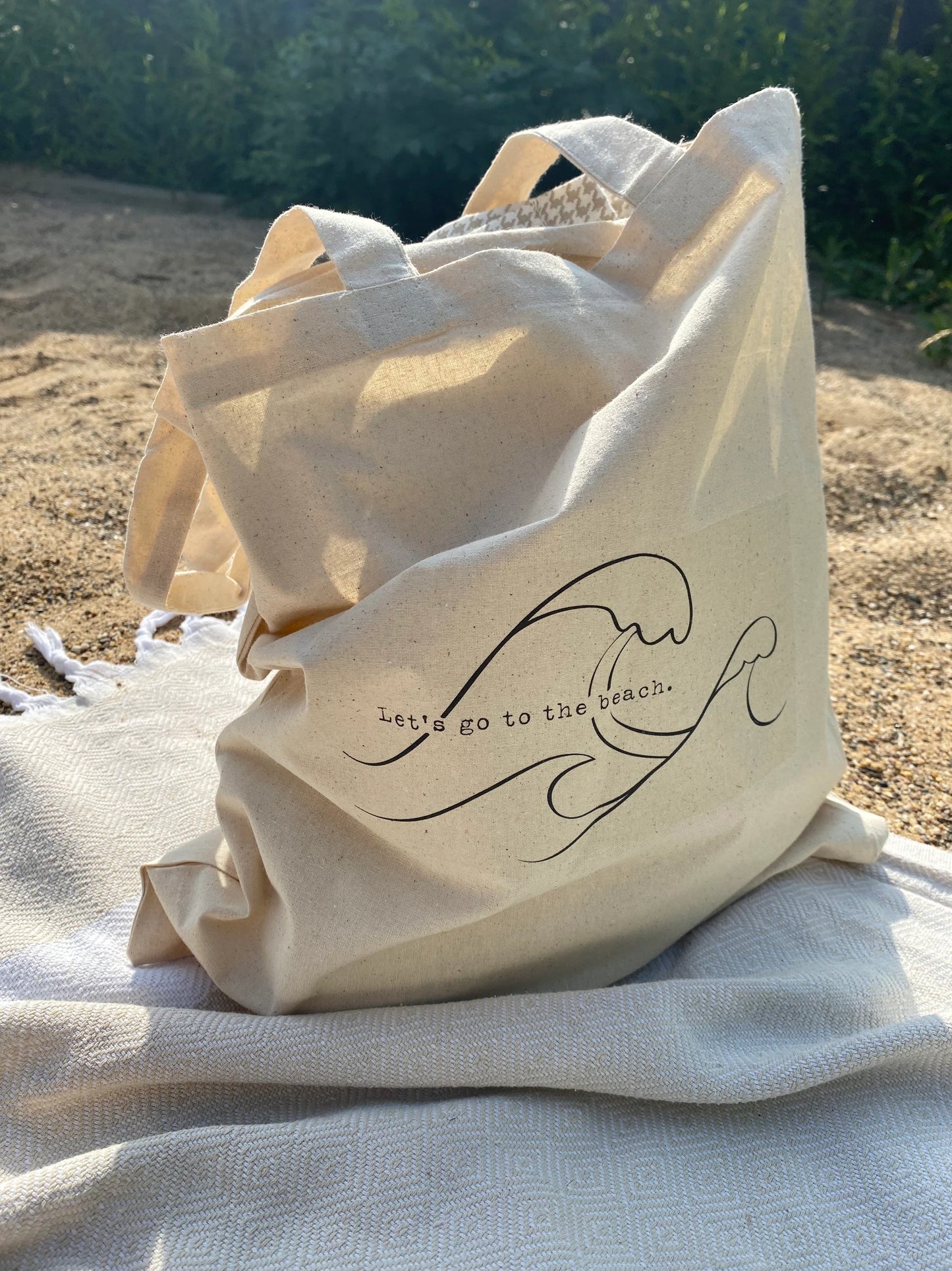 Jutebeutel Strandtasche "Let's go to the Beach"