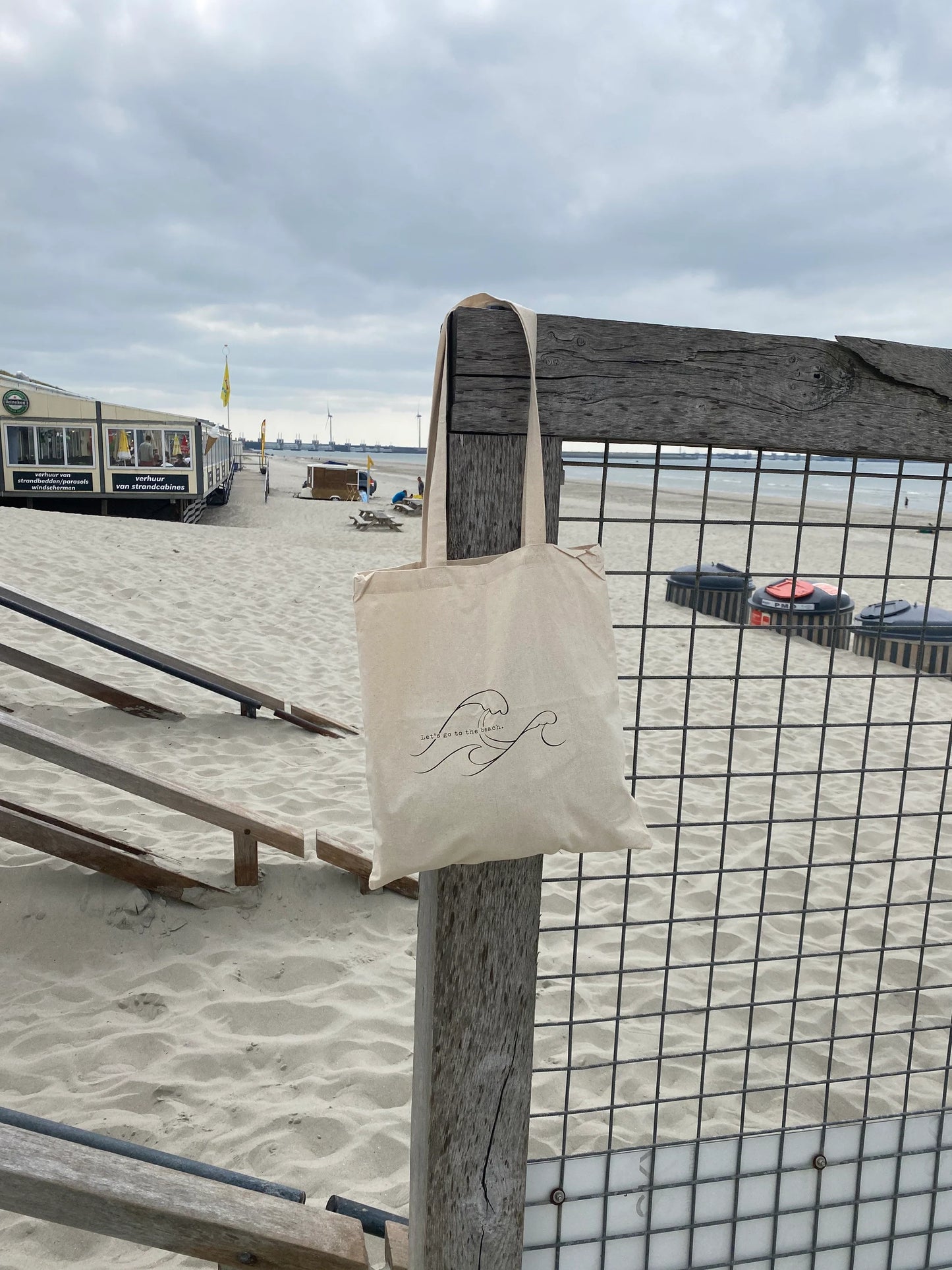 Jutebeutel Strandtasche "Let's go to the Beach"