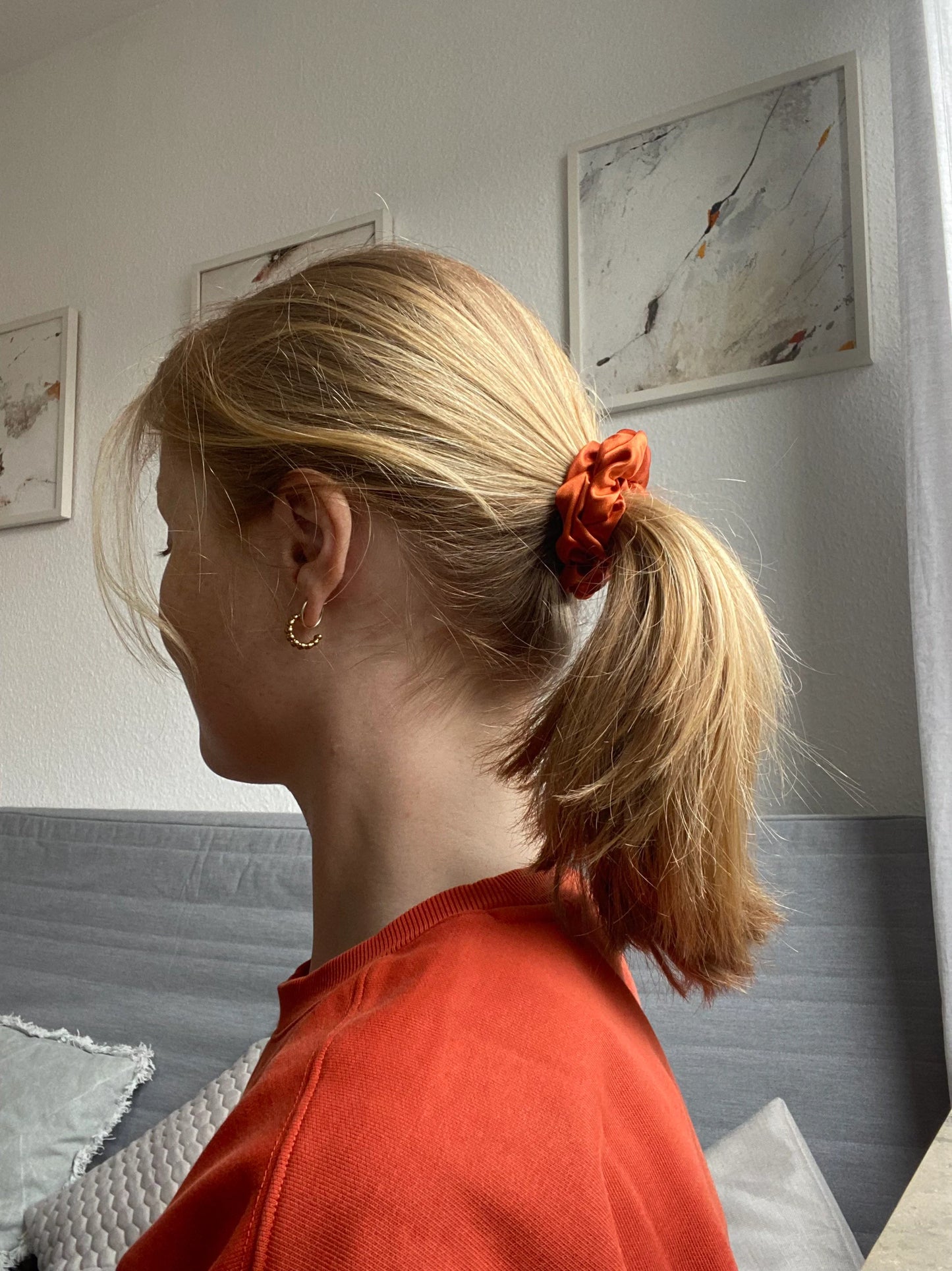 Scrunchie Orange Satin