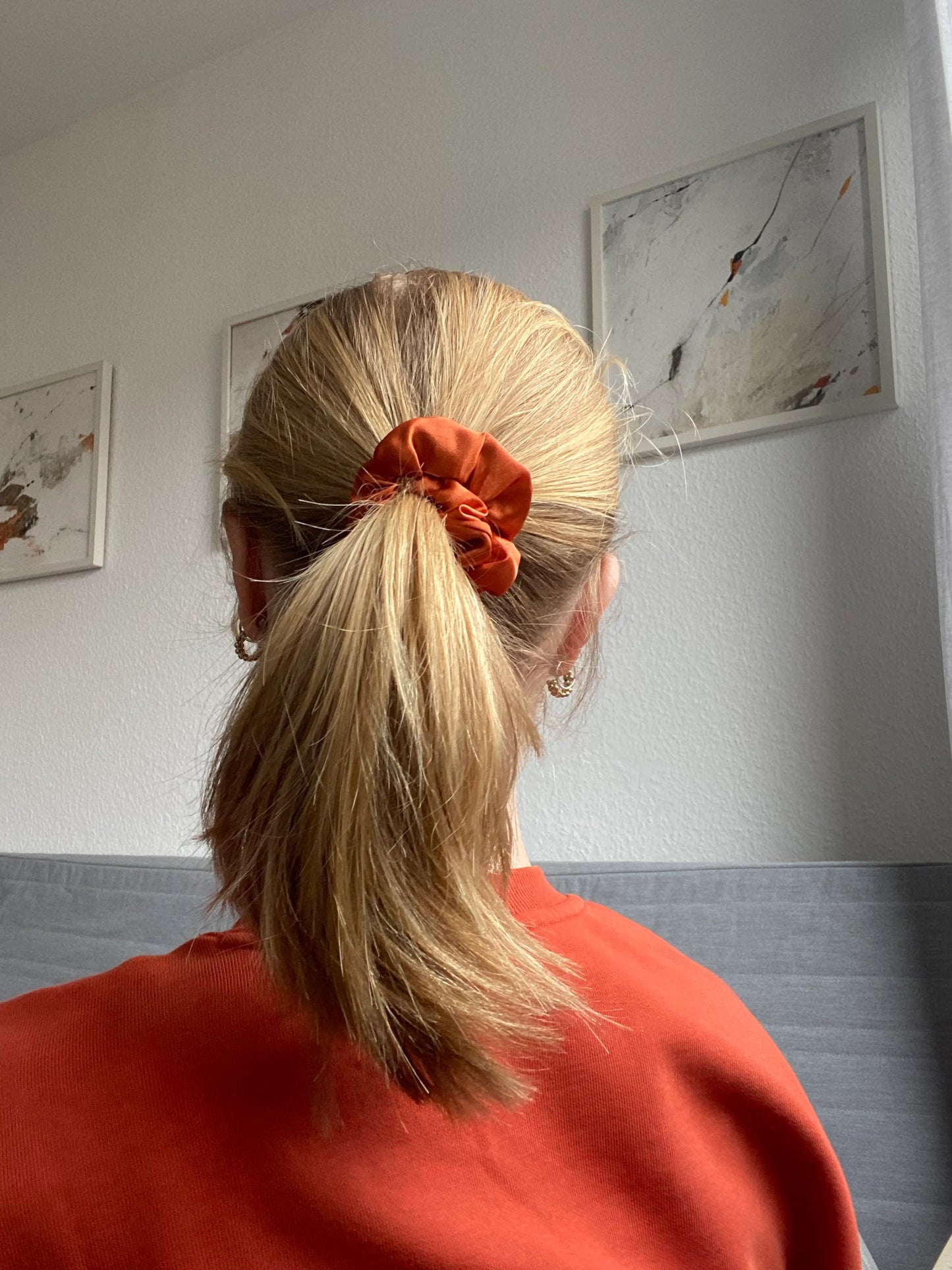 Scrunchie Orange Satin