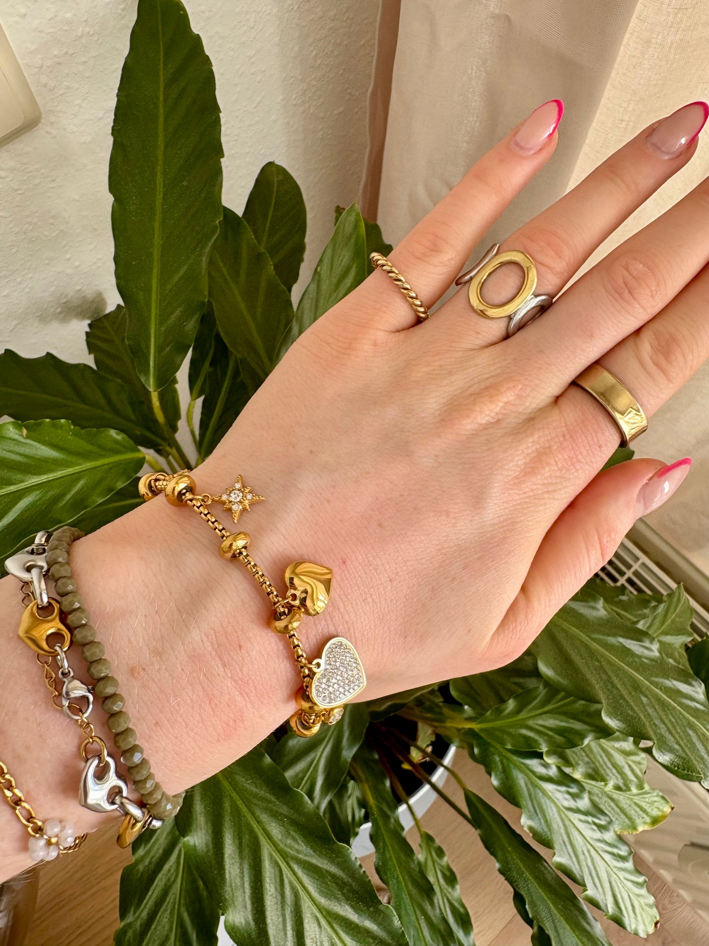 Edelstahl Charm Armband Big Love