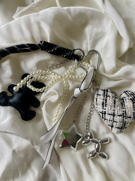 Keychain Taschenanhänger Black & White Teddy