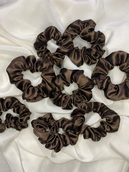 Scrunchie Satin Dunkelbraun